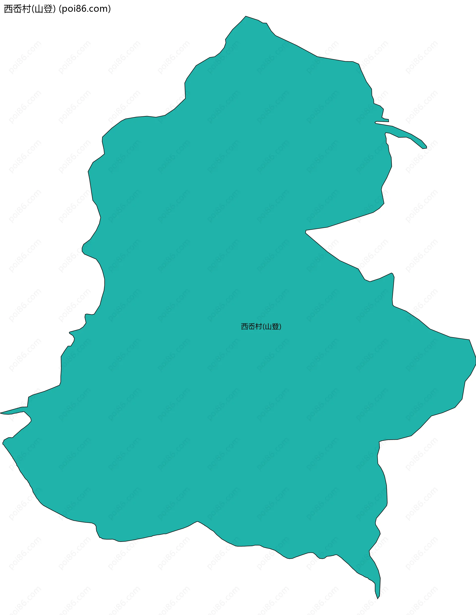 西岙村(山登)边界地图