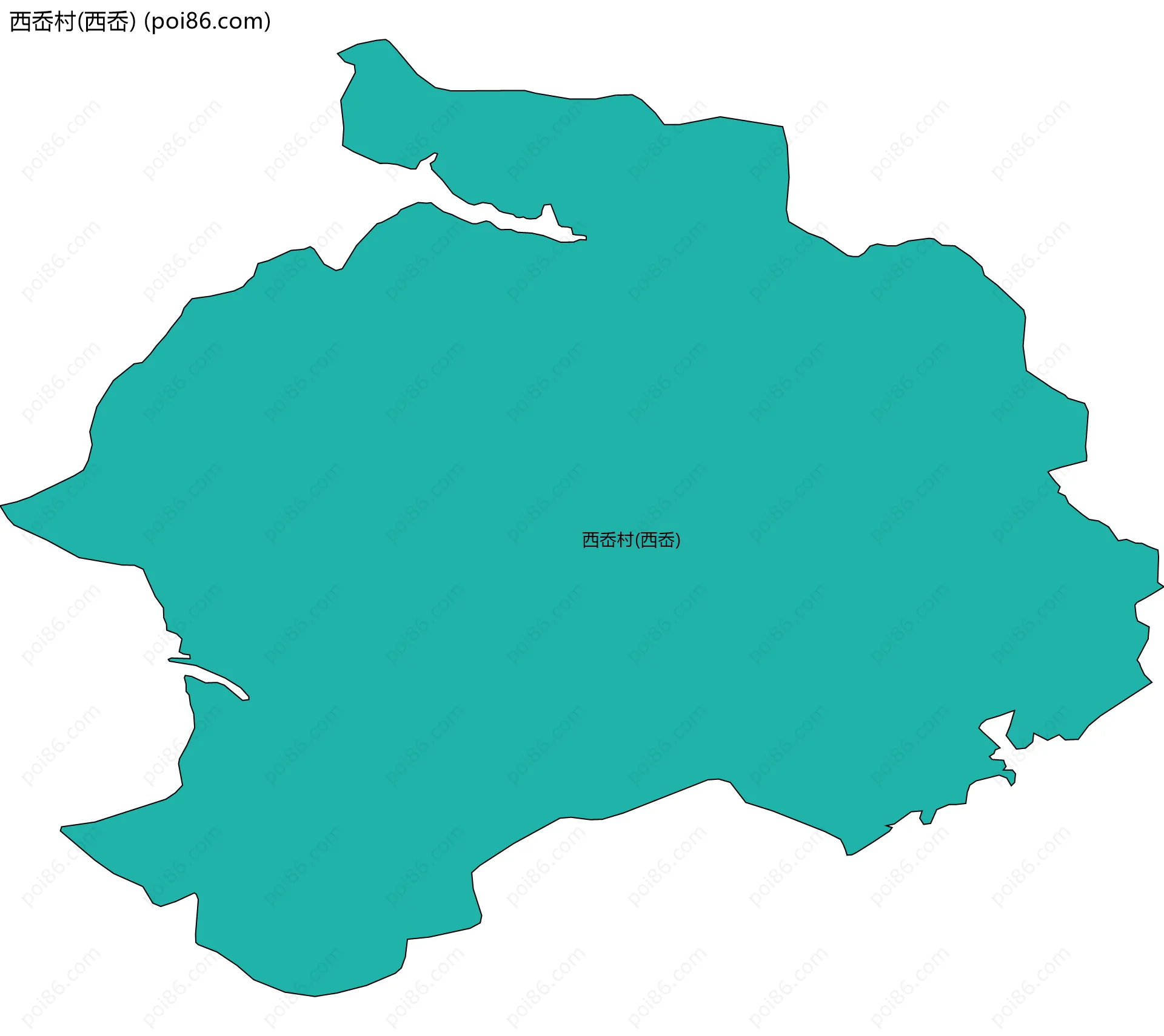 西岙村(西岙)边界地图