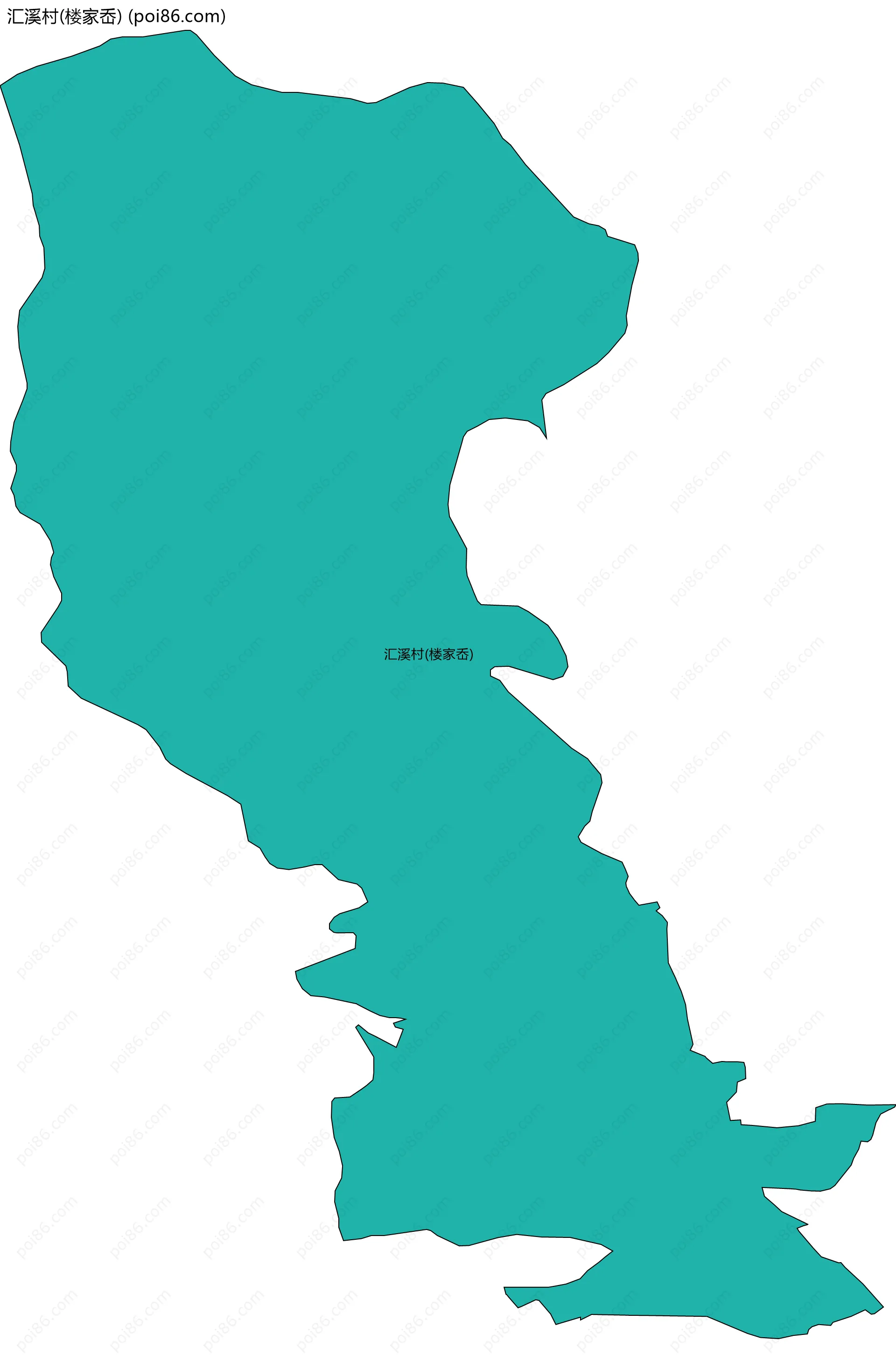 汇溪村(楼家岙)边界地图