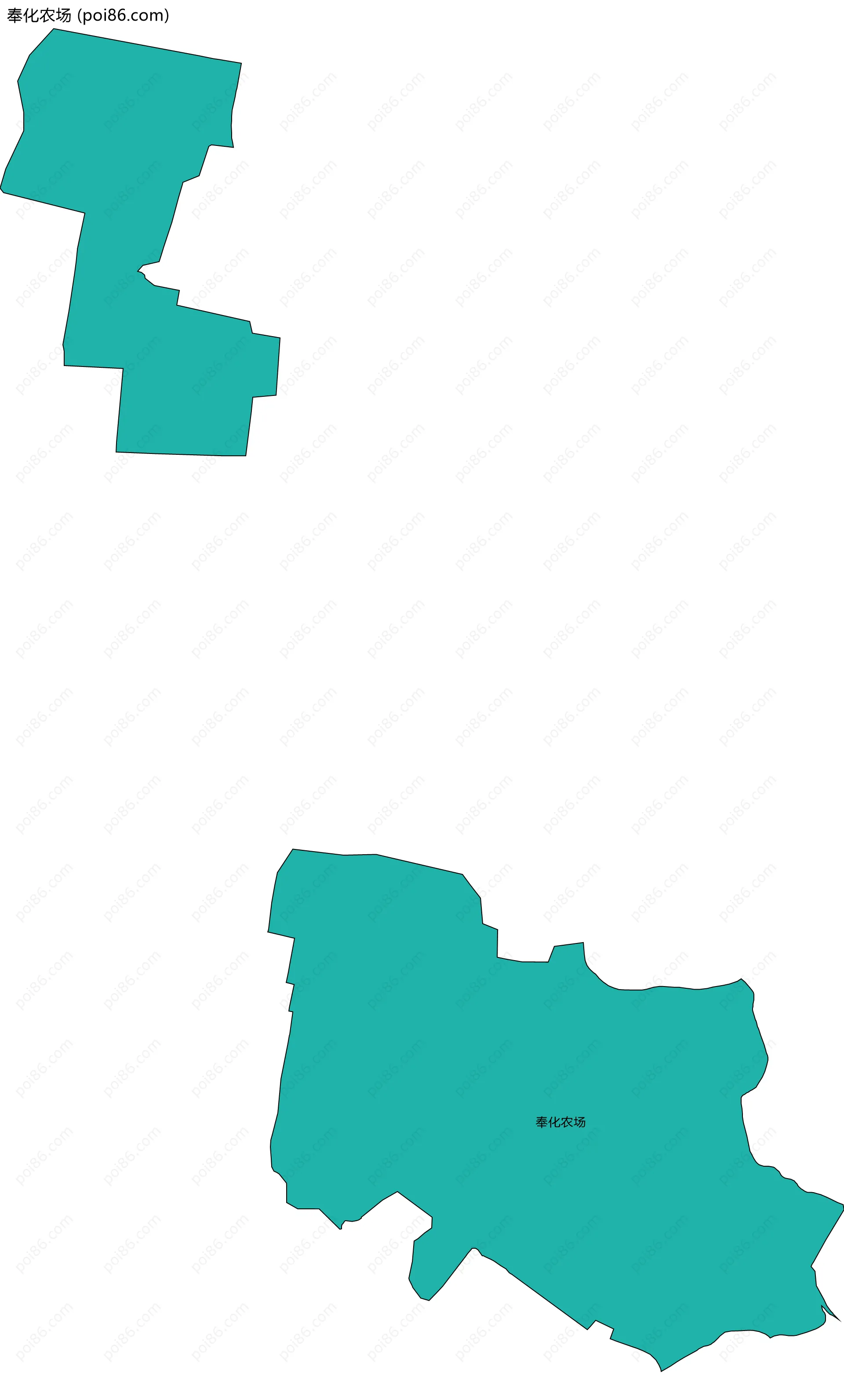 奉化农场边界地图