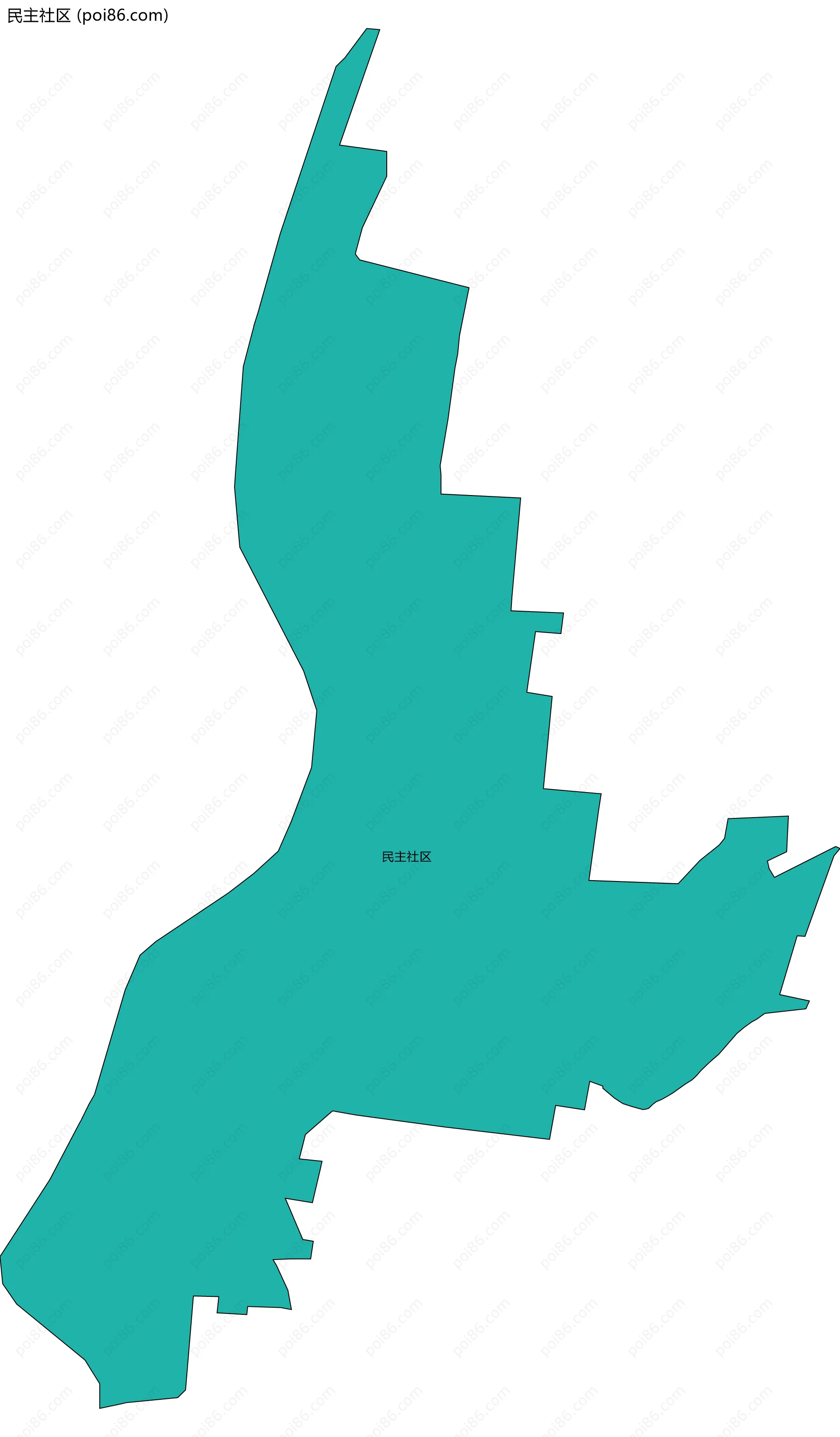 民主社区边界地图