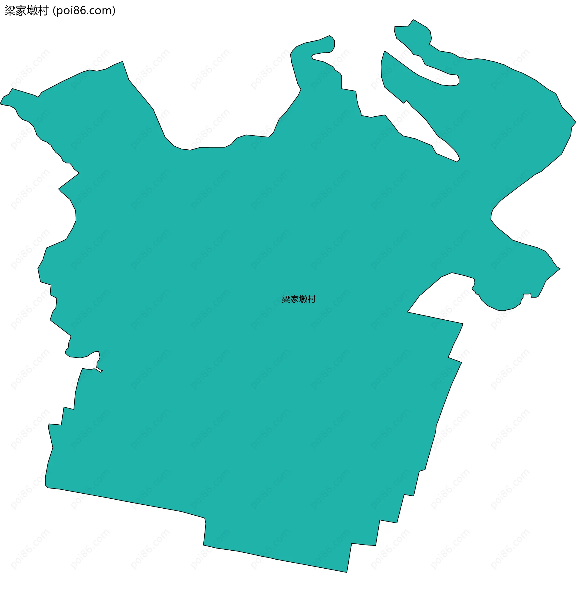 梁家墩村边界地图