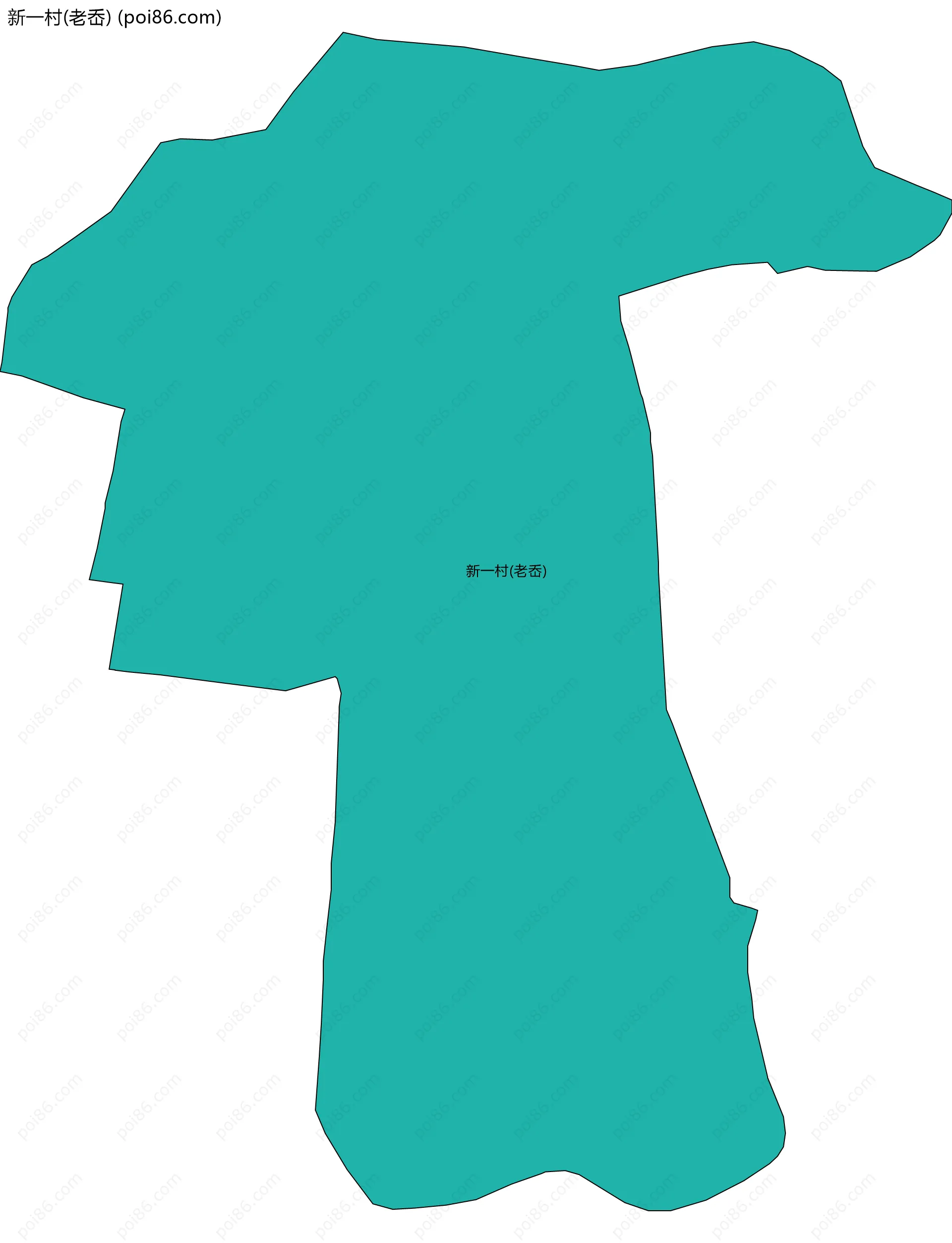 新一村(老岙)边界地图