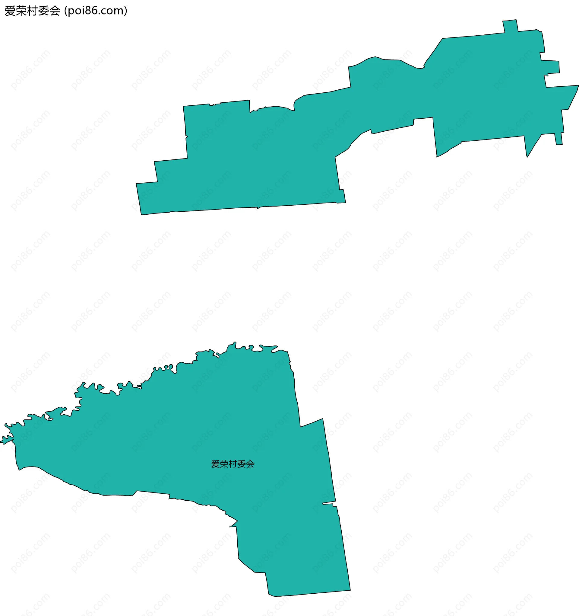 爱荣村委会边界地图