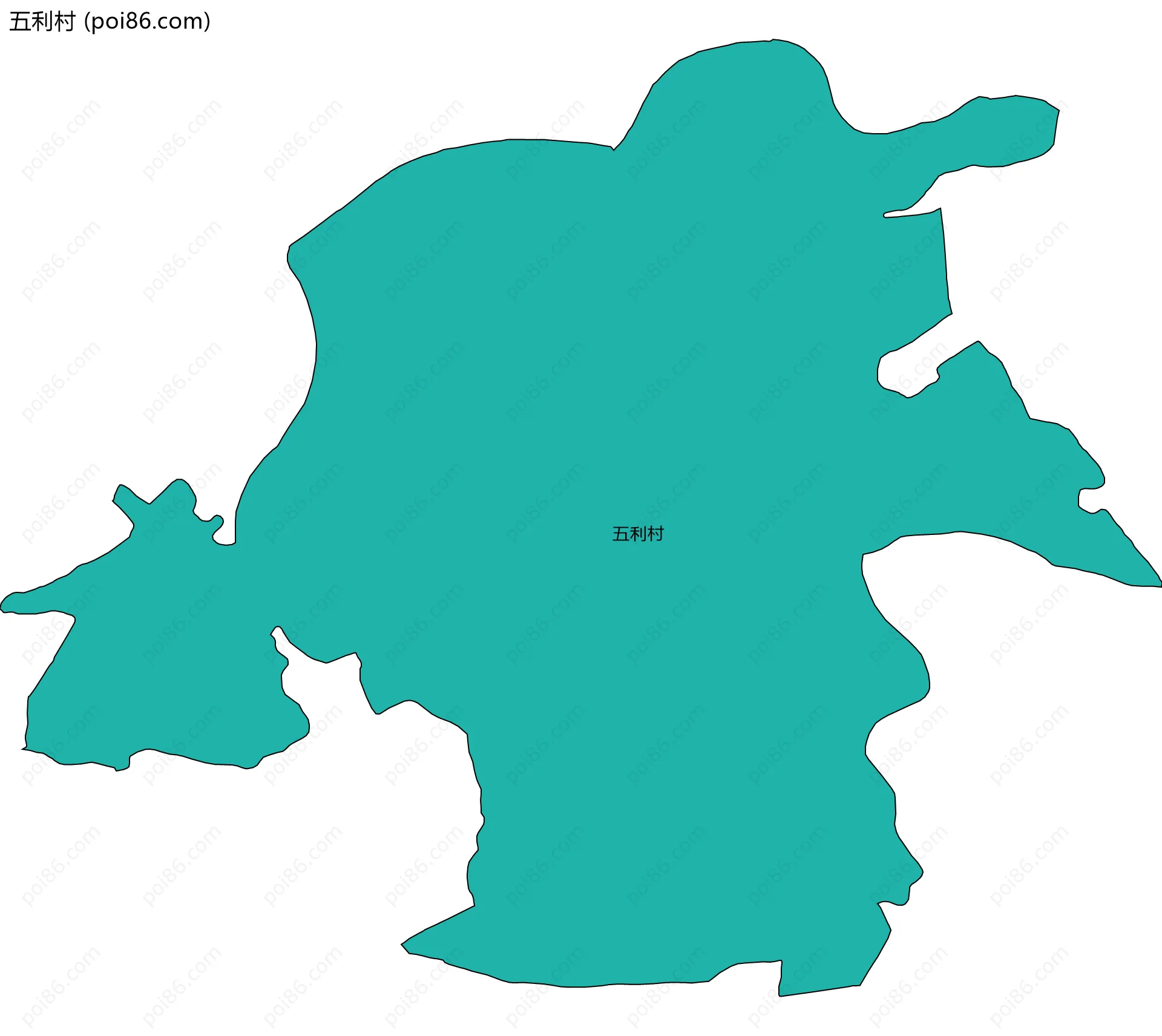 五利村边界地图