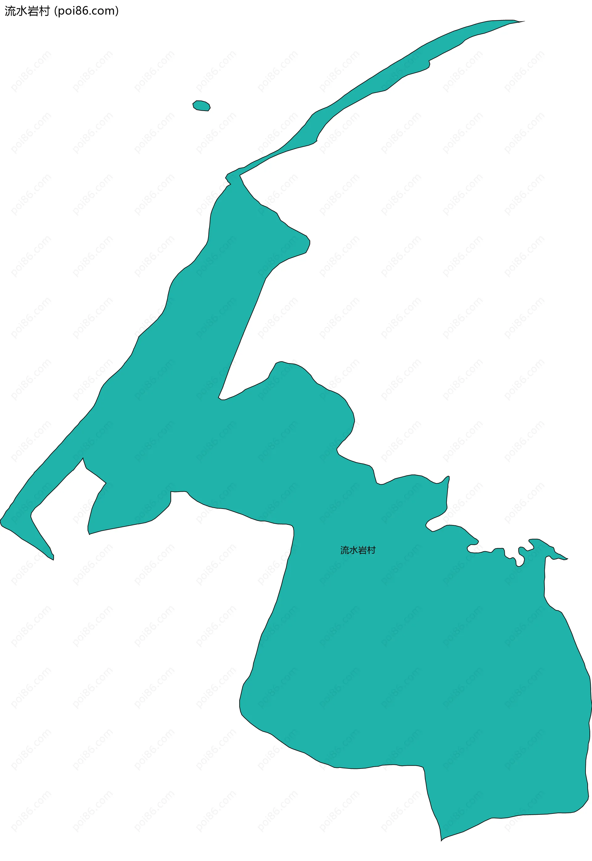 流水岩村边界地图