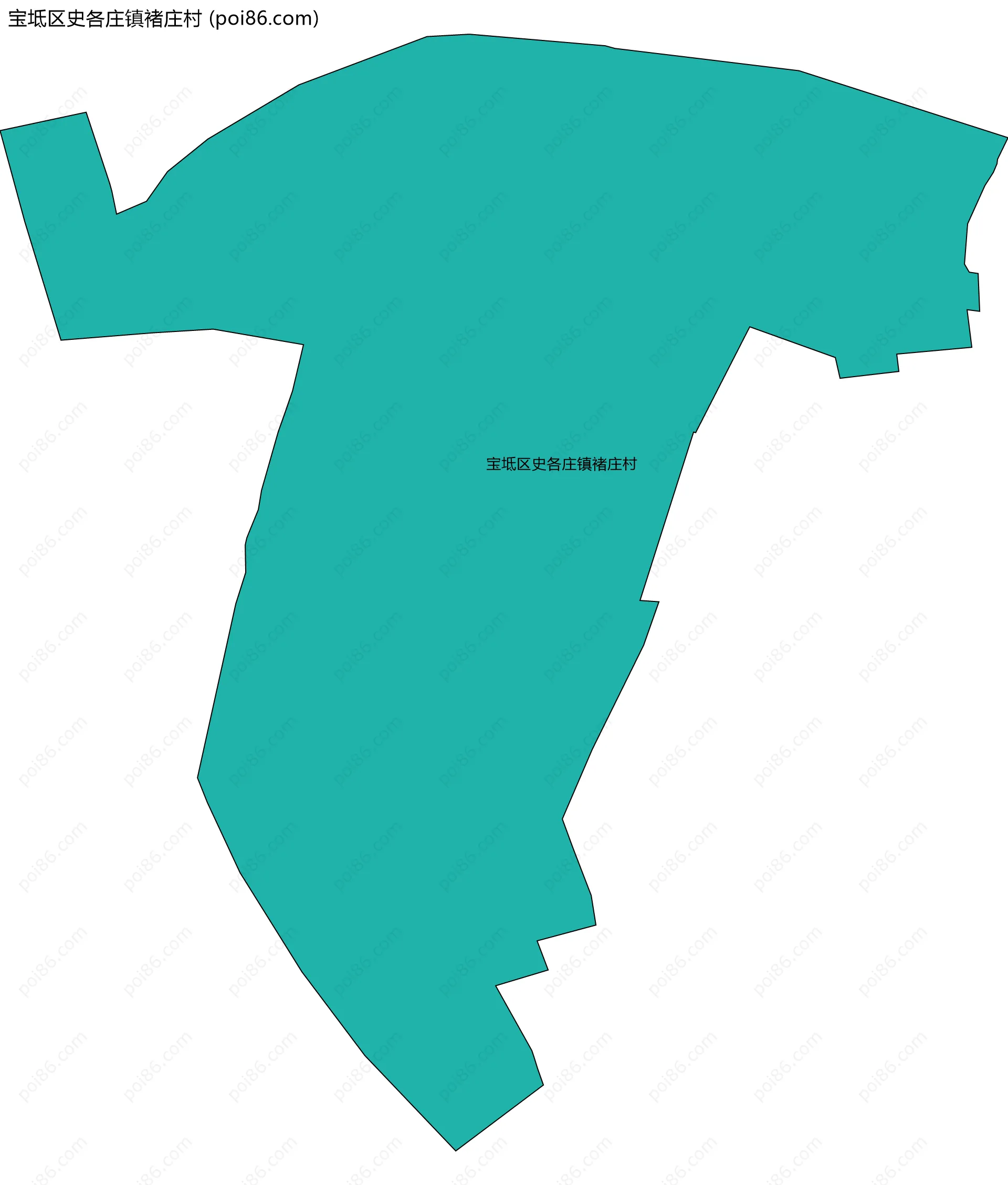 宝坻区史各庄镇褚庄村边界地图