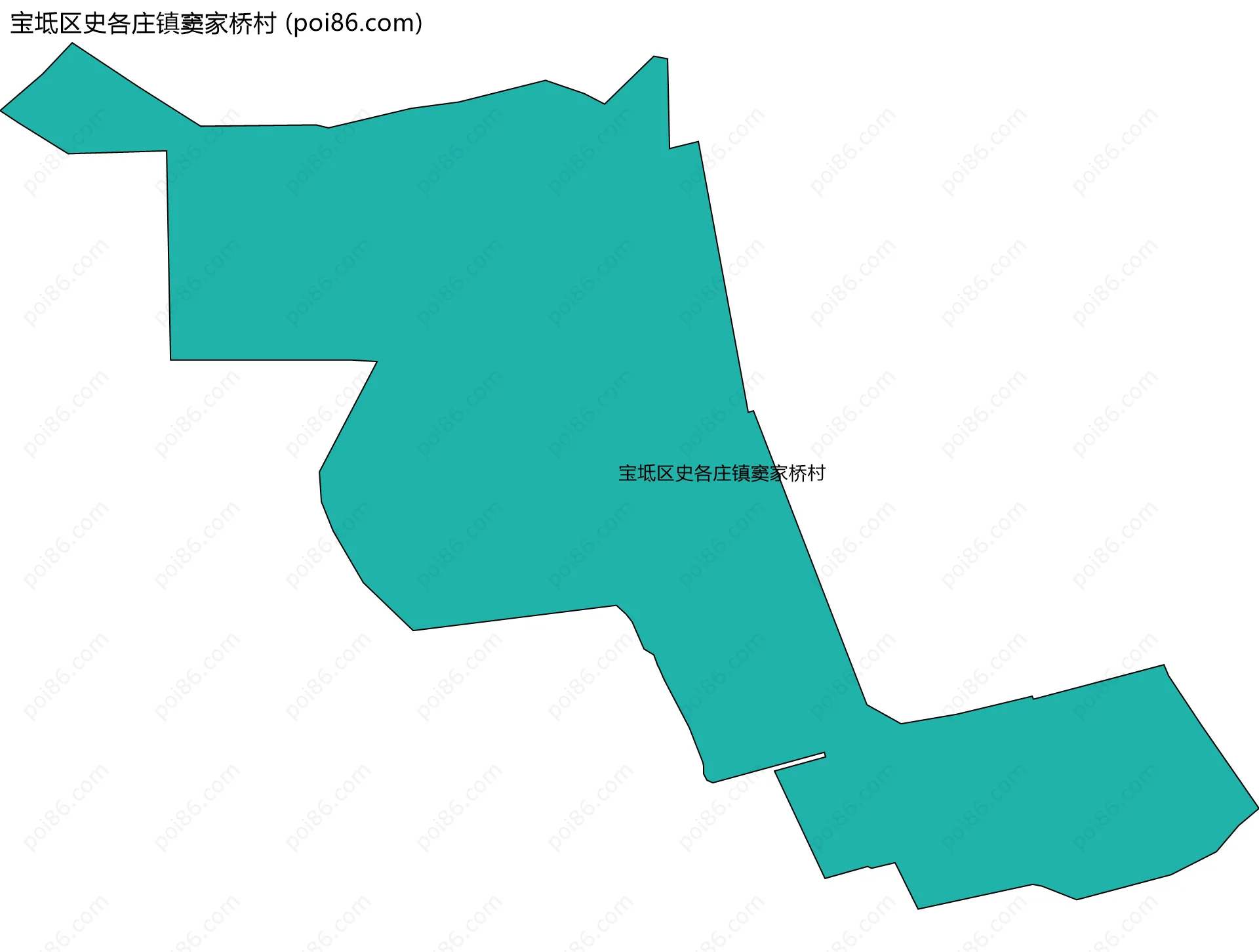 宝坻区史各庄镇窦家桥村边界地图