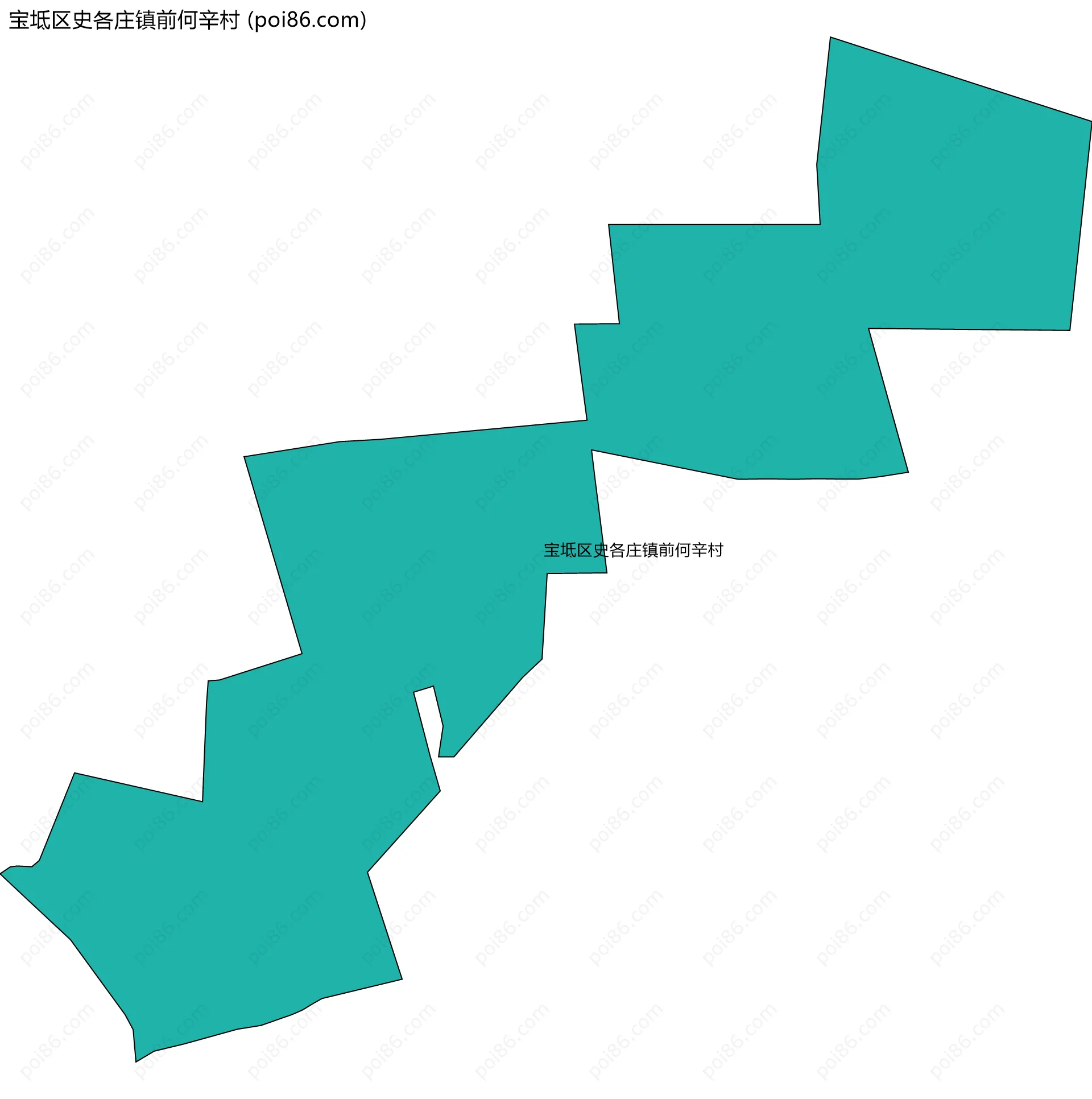 宝坻区史各庄镇前何辛村边界地图