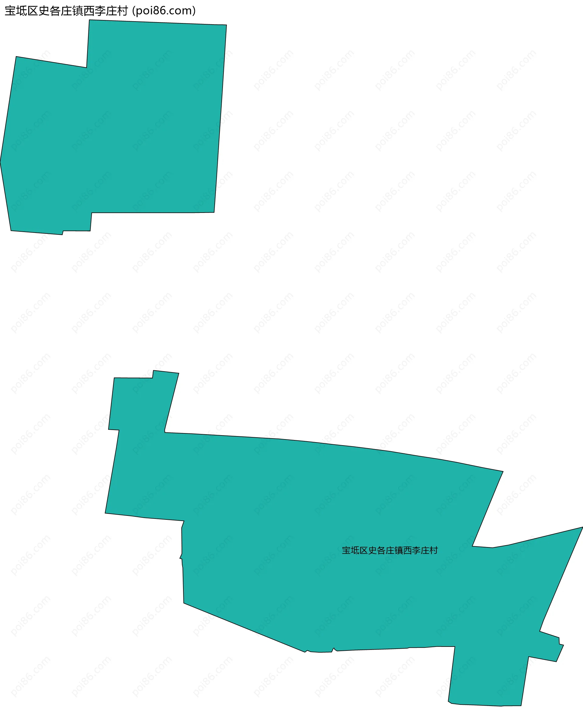 宝坻区史各庄镇西李庄村边界地图