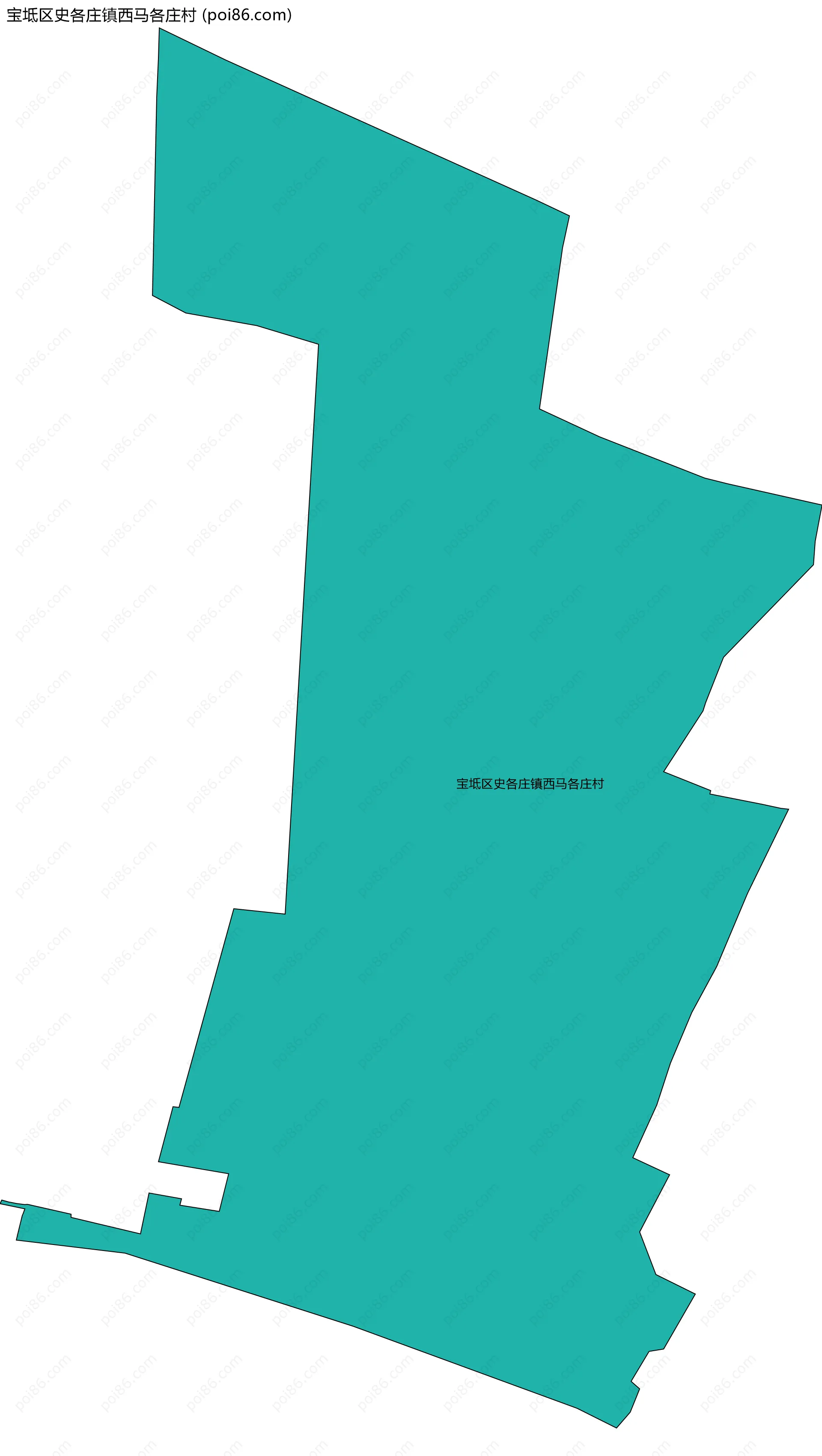 宝坻区史各庄镇西马各庄村边界地图