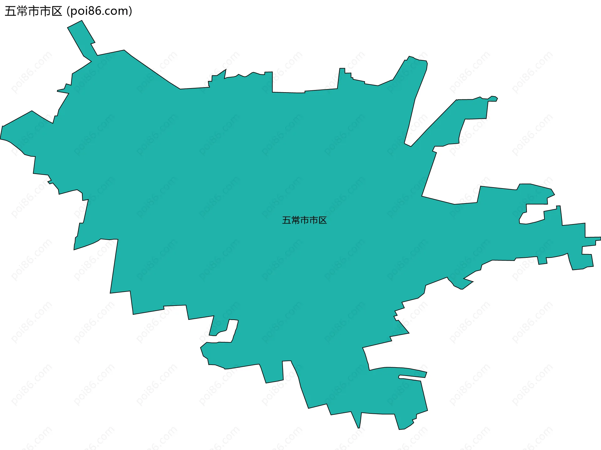 五常市市区边界地图