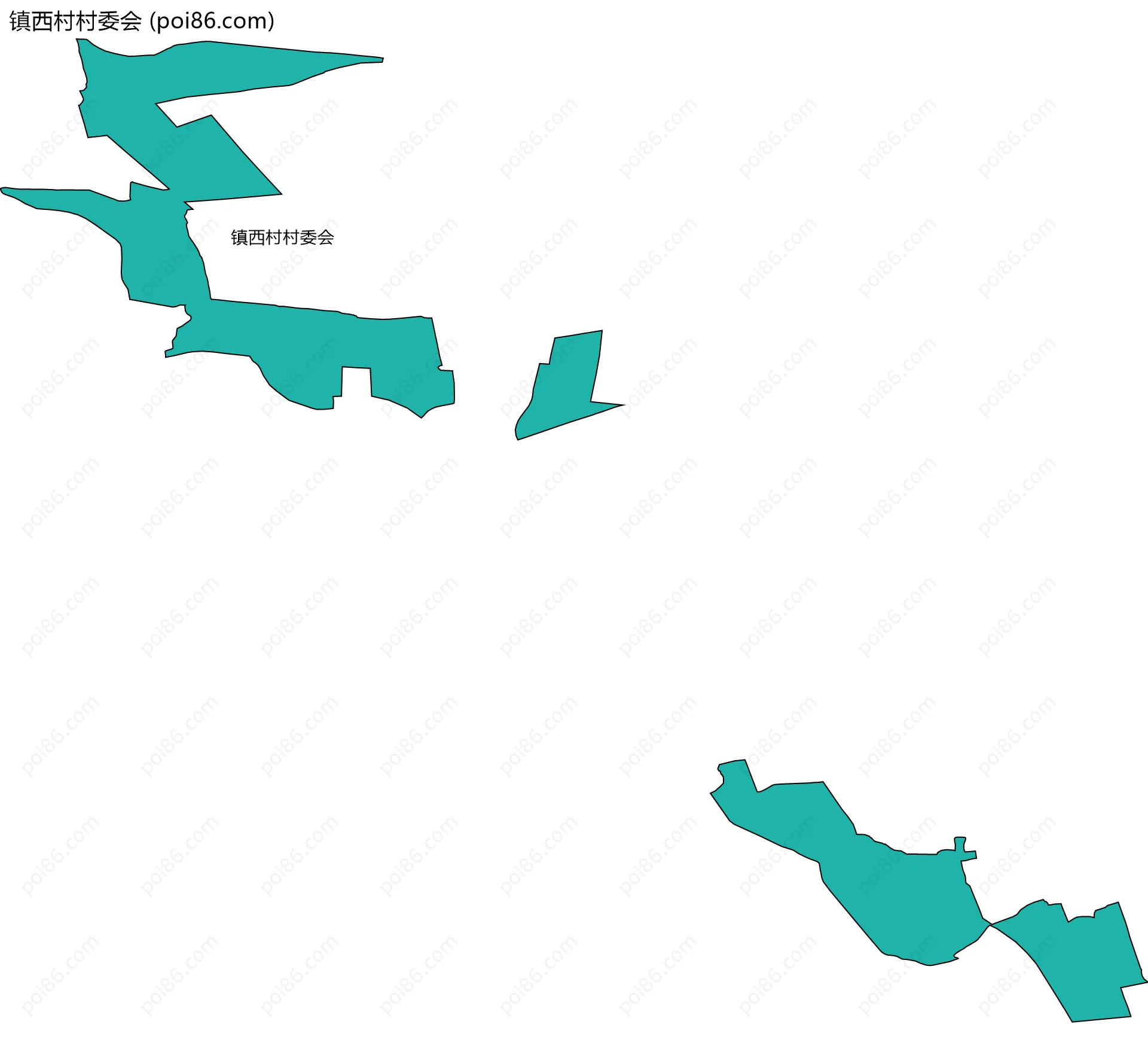 镇西村村委会边界地图