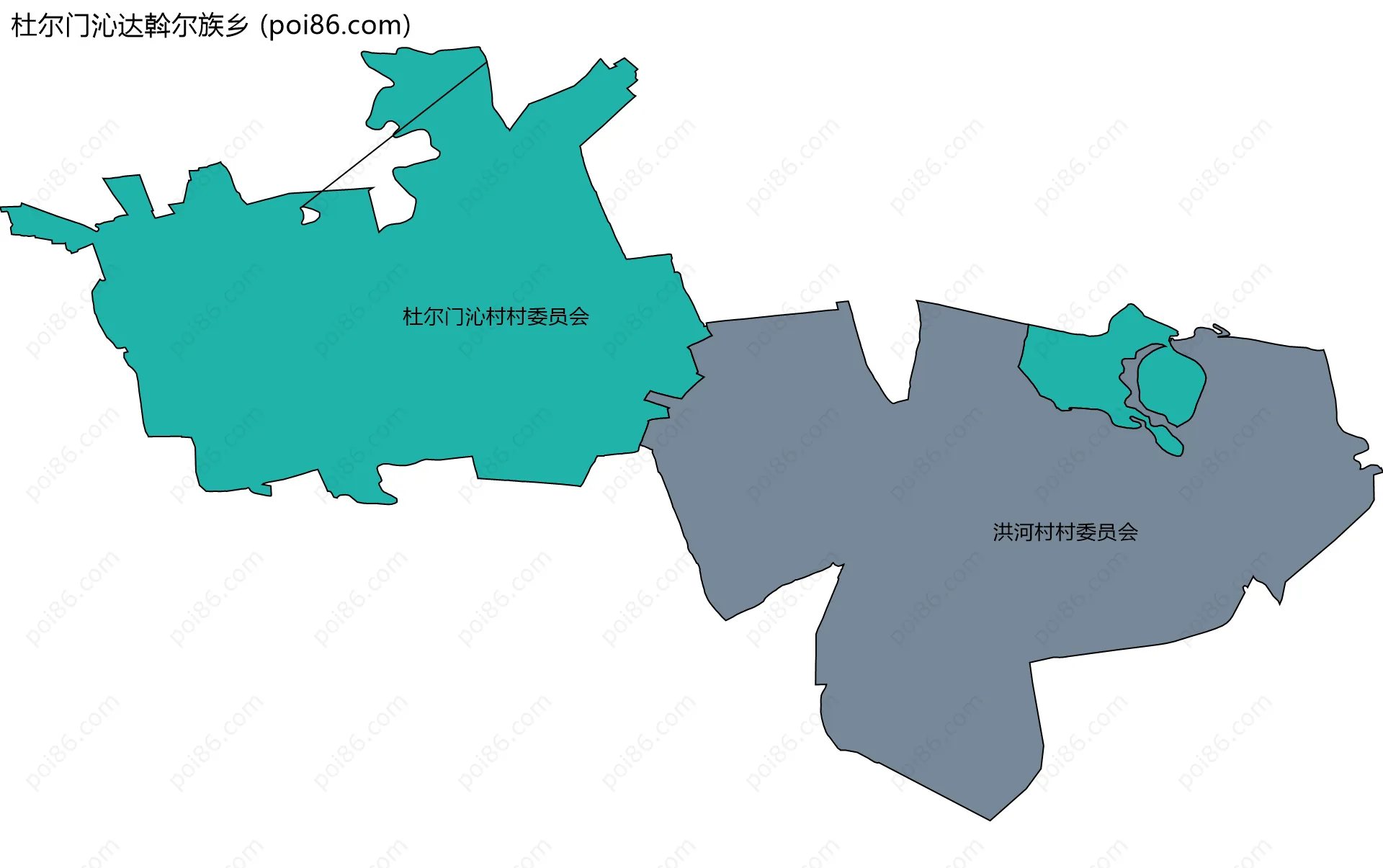 杜尔门沁达斡尔族乡边界地图(五级行政区划)