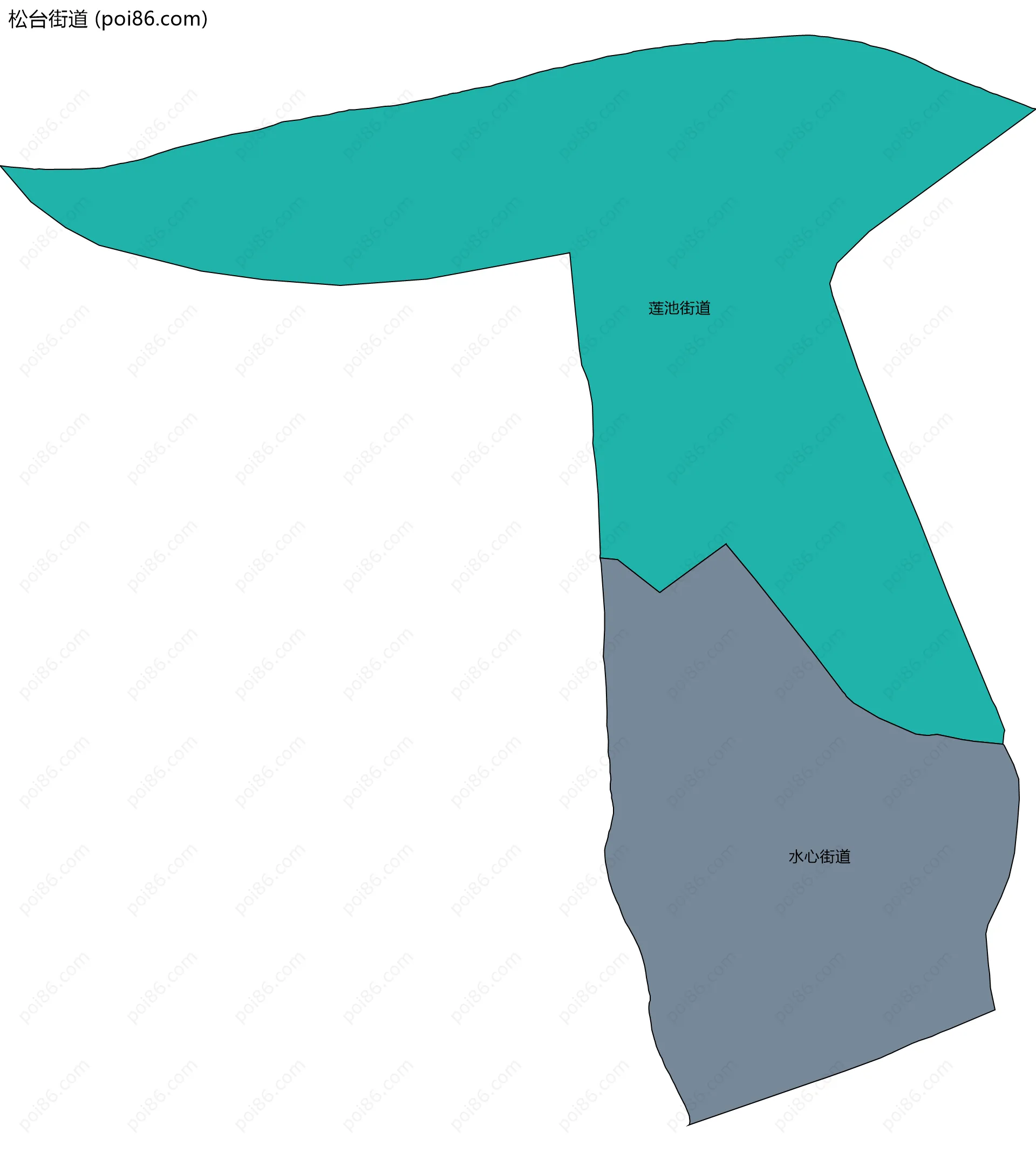 松台街道边界地图(五级行政区划)