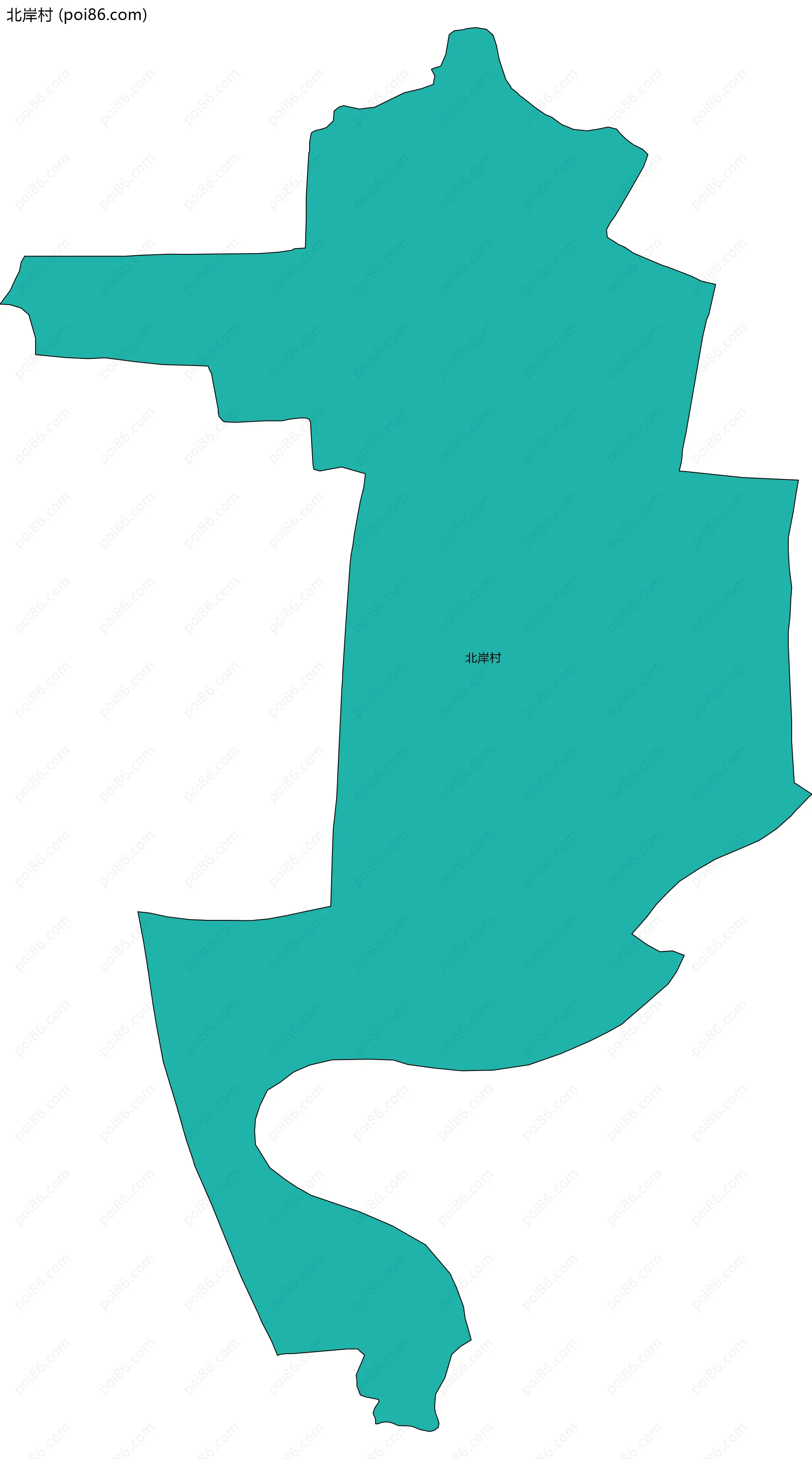 北岸村边界地图