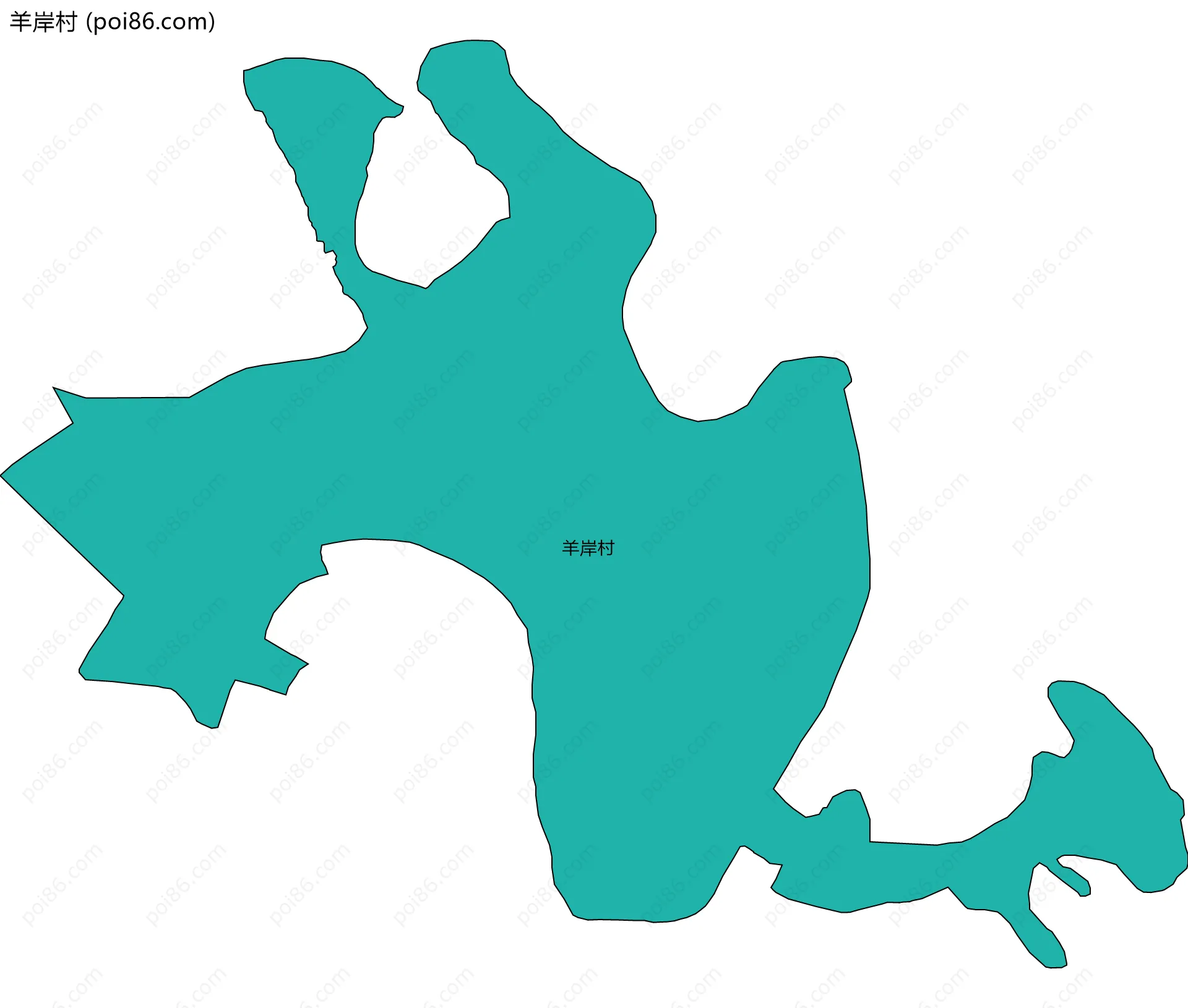 羊岸村边界地图