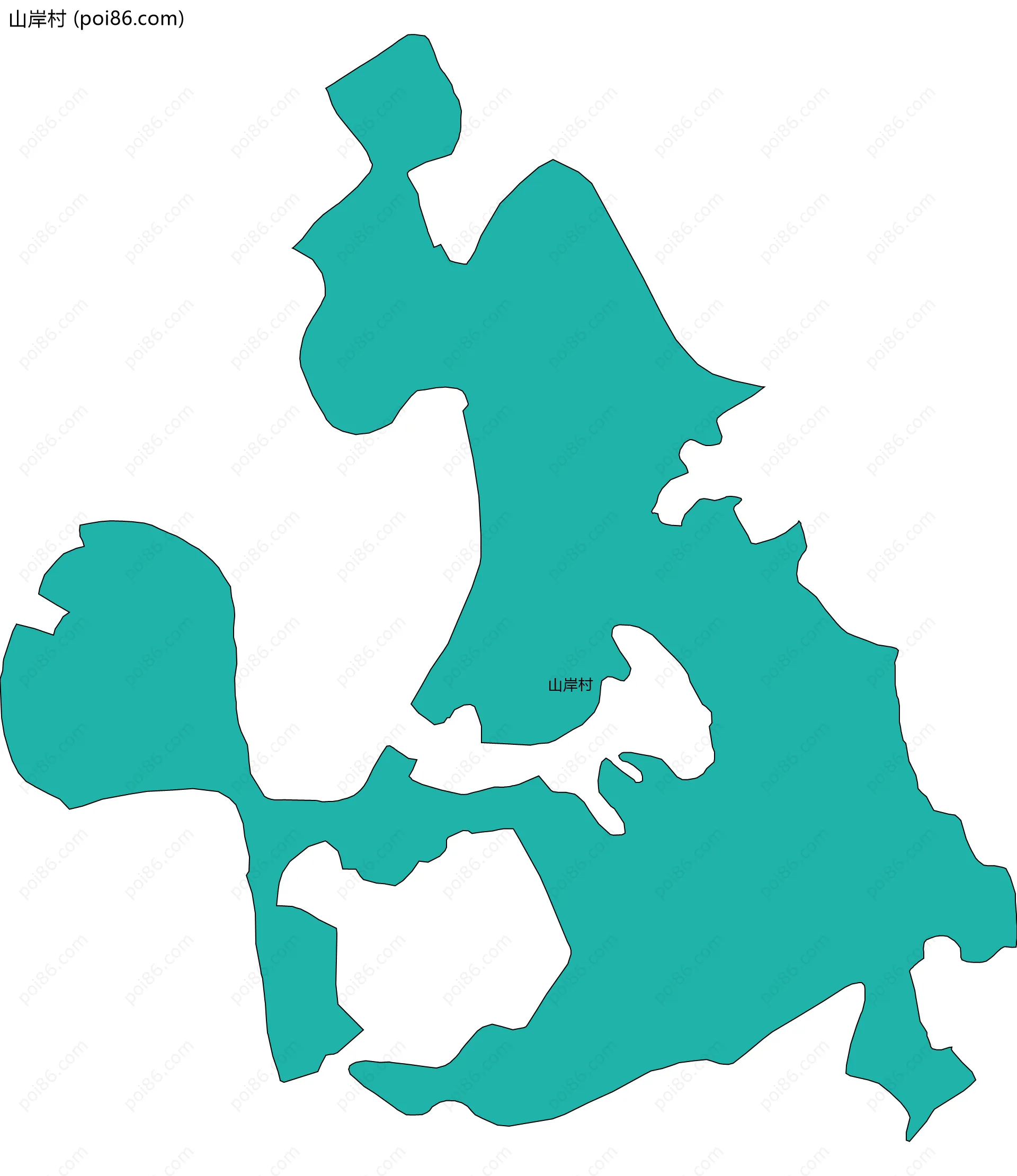 山岸村边界地图