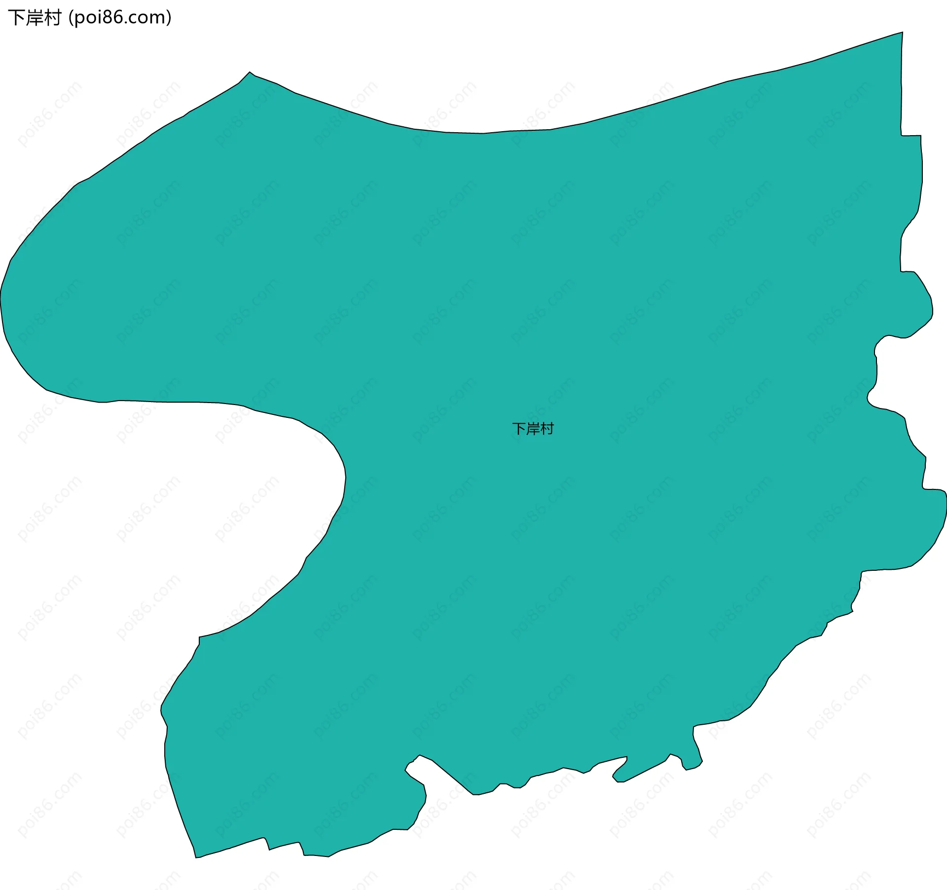 下岸村边界地图