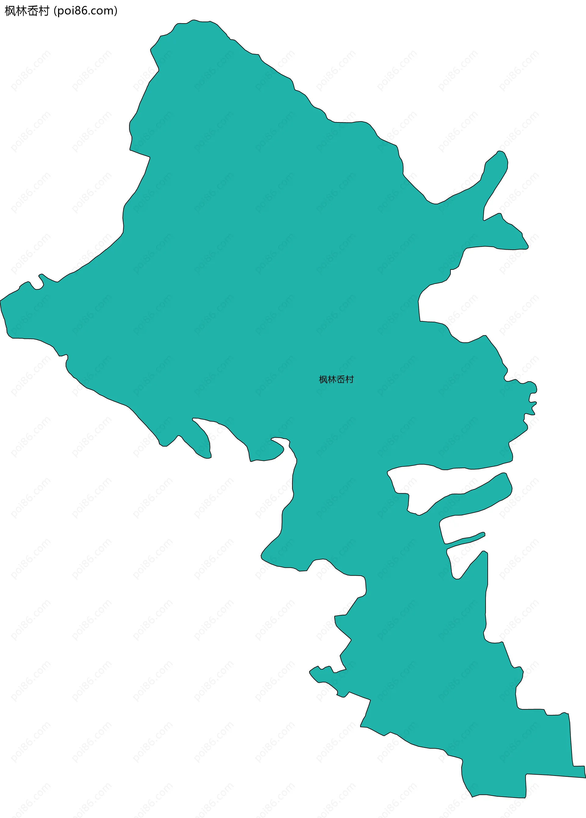 枫林岙村边界地图