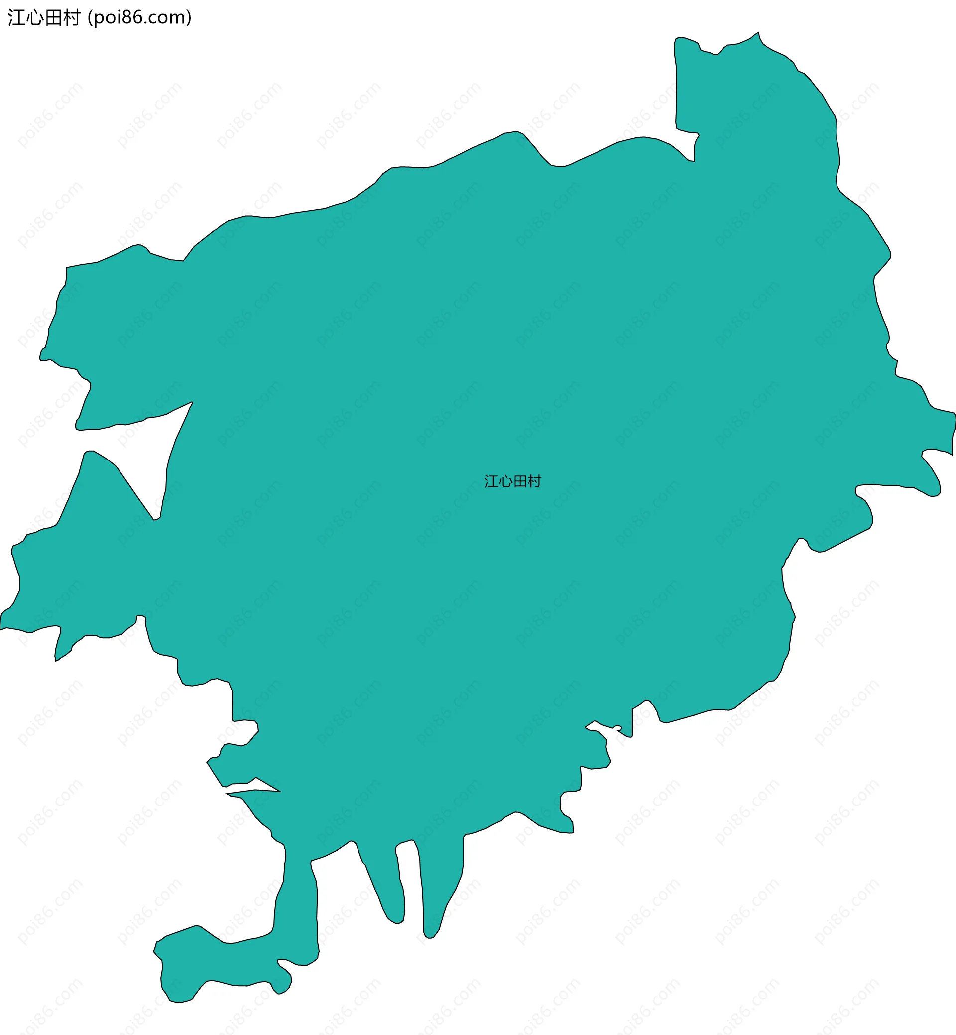 江心田村边界地图