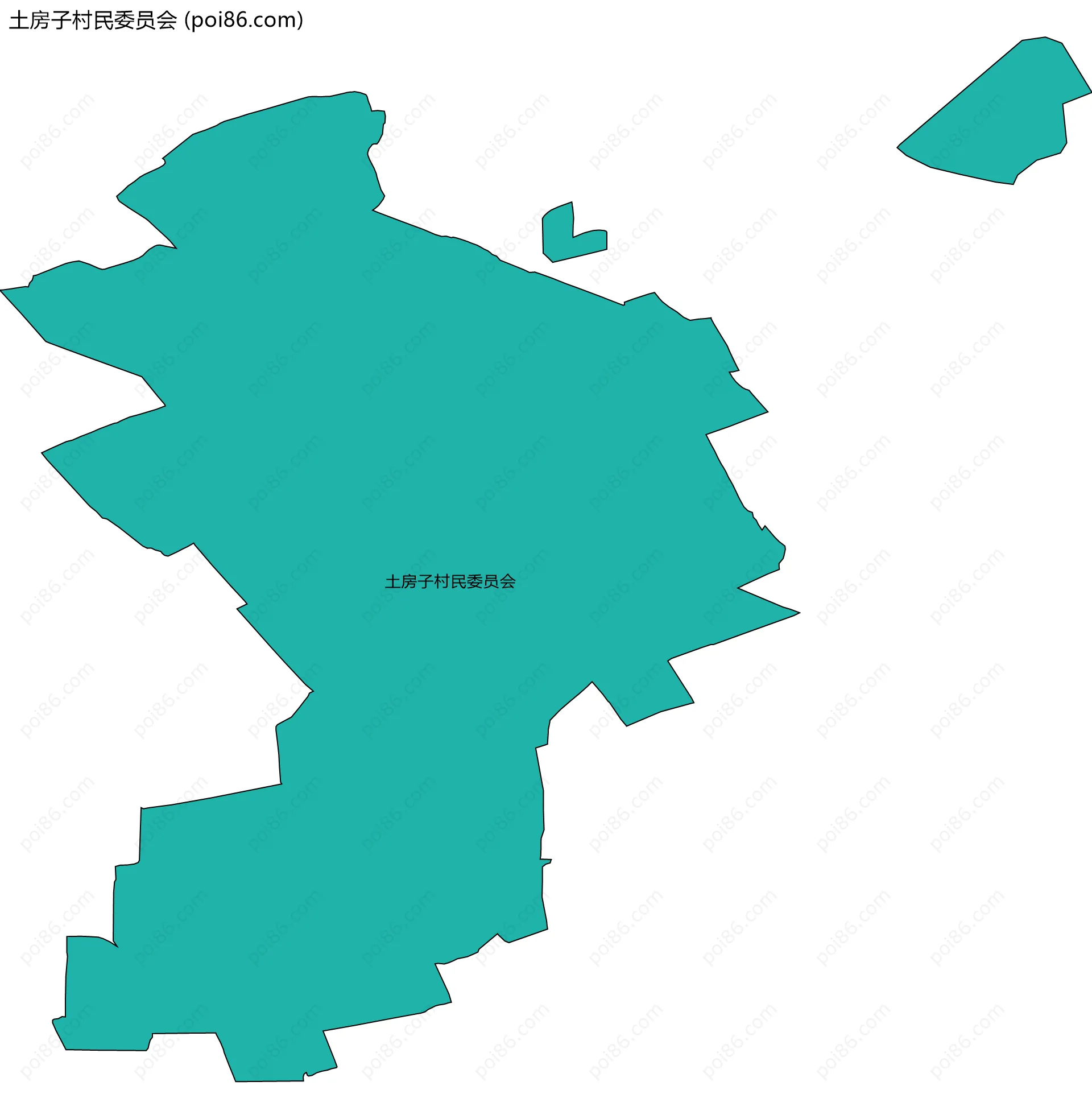 土房子村民委员会边界地图