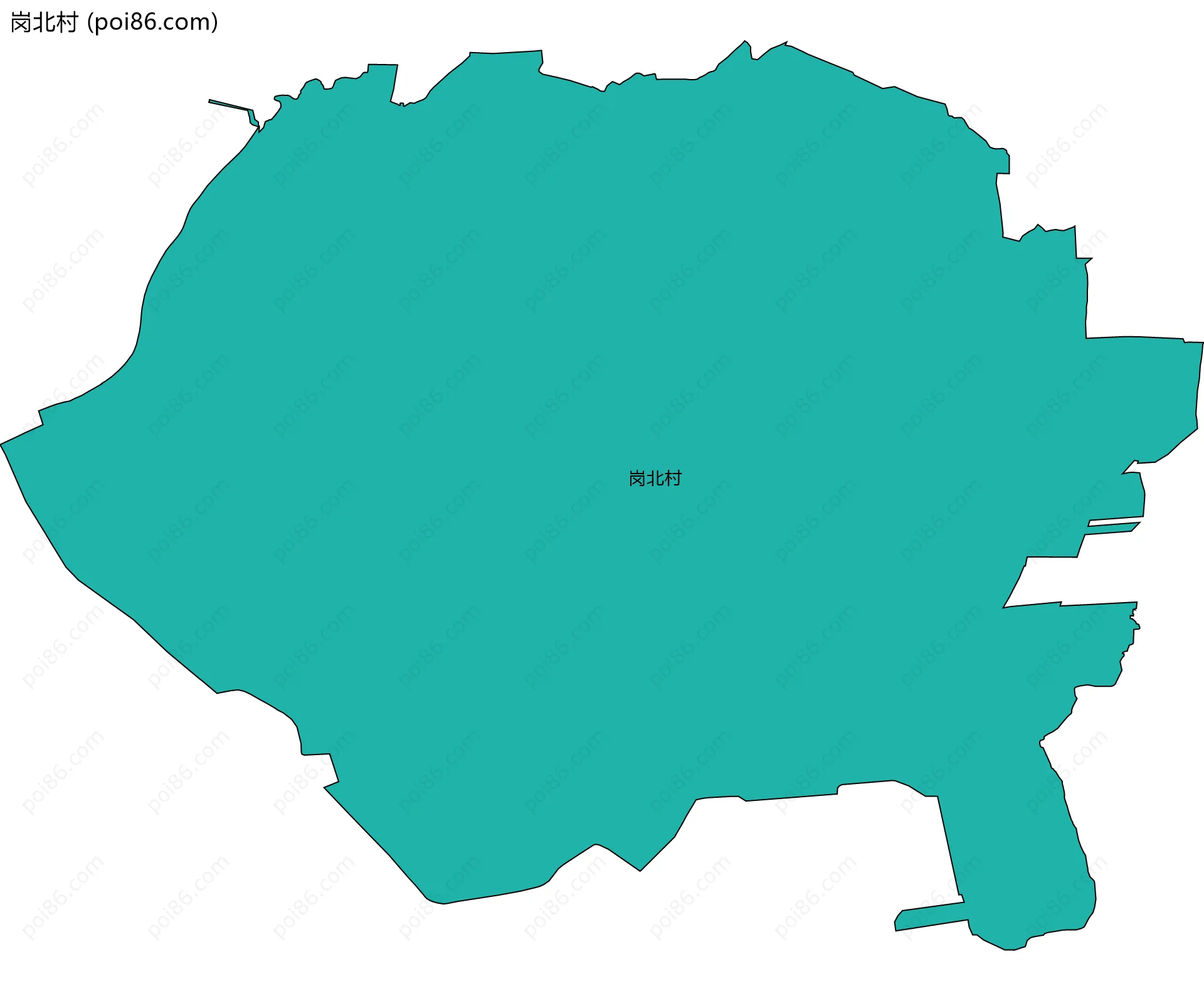 岗北村边界地图
