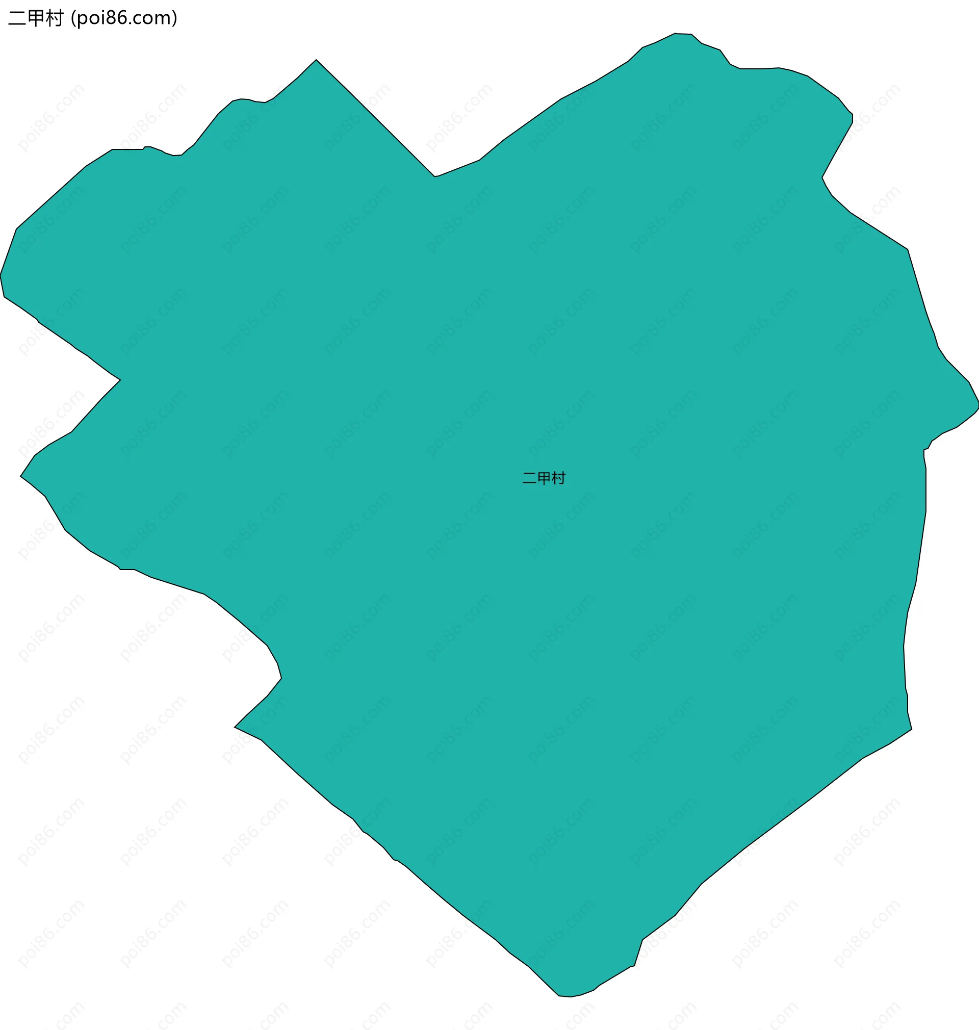 二甲村边界地图