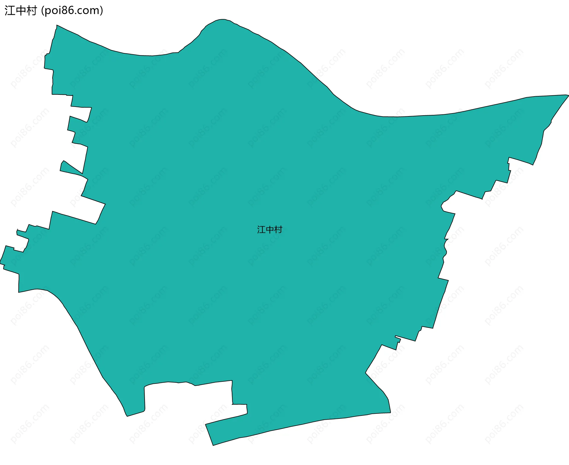 江中村边界地图