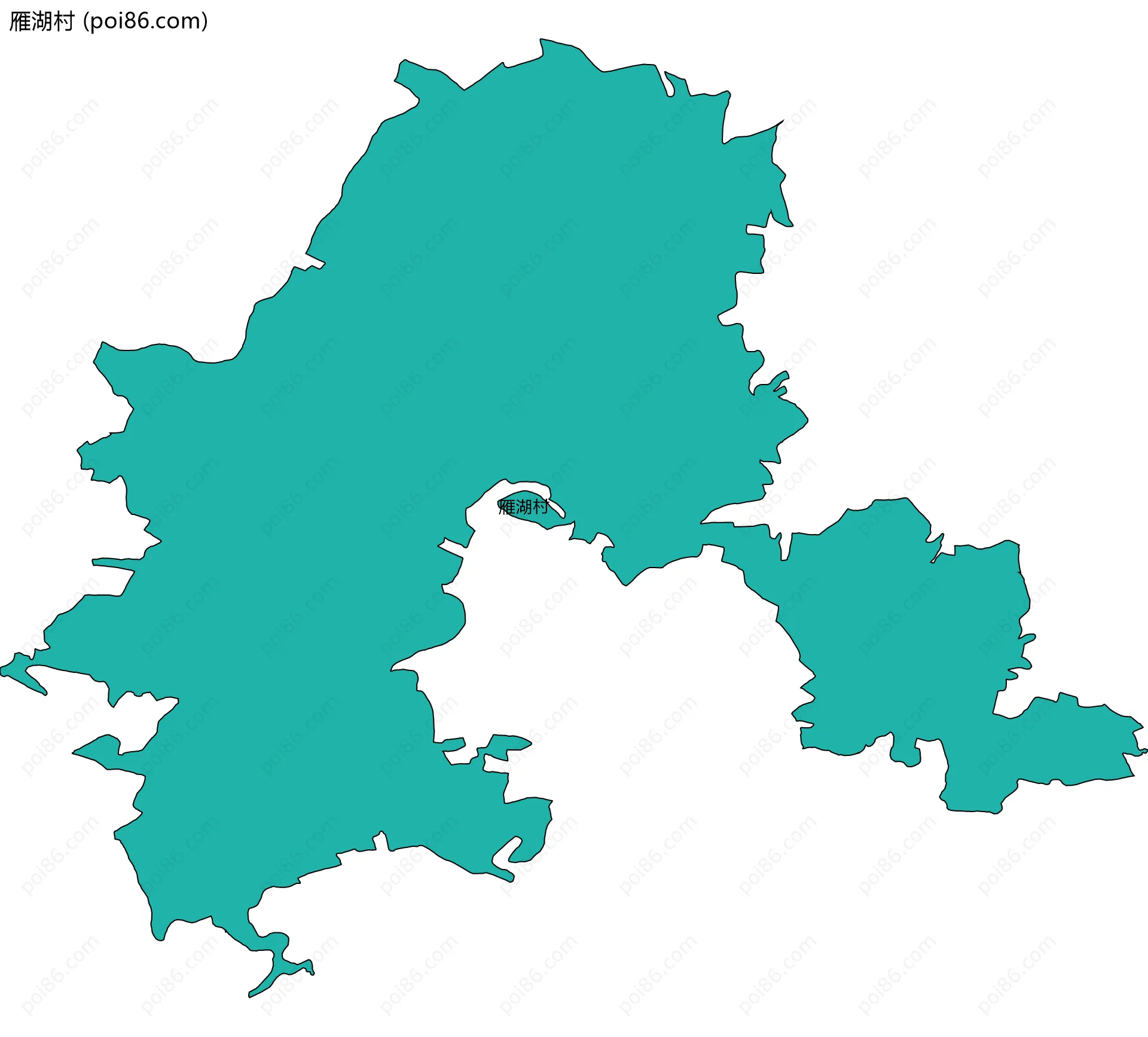 雁湖村边界地图