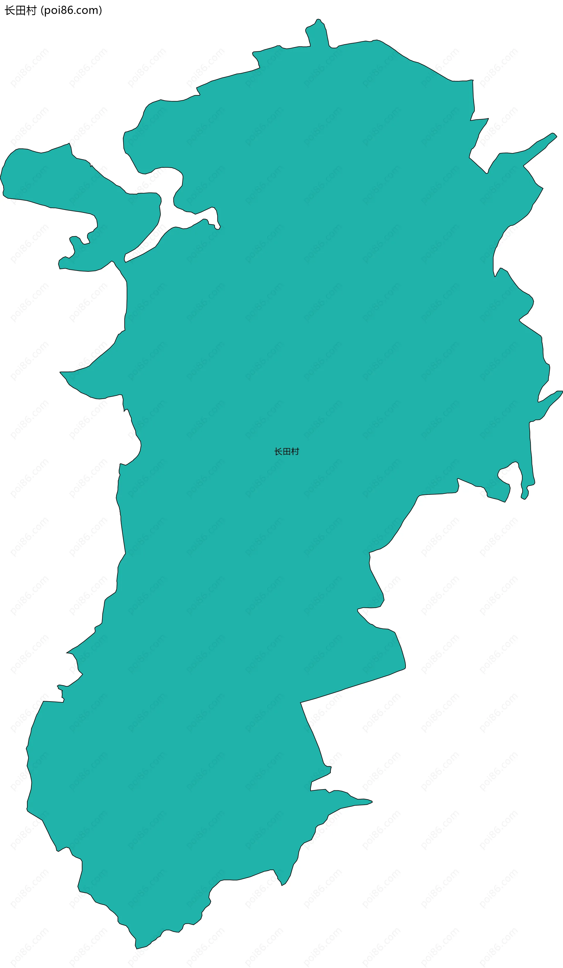 长田村边界地图