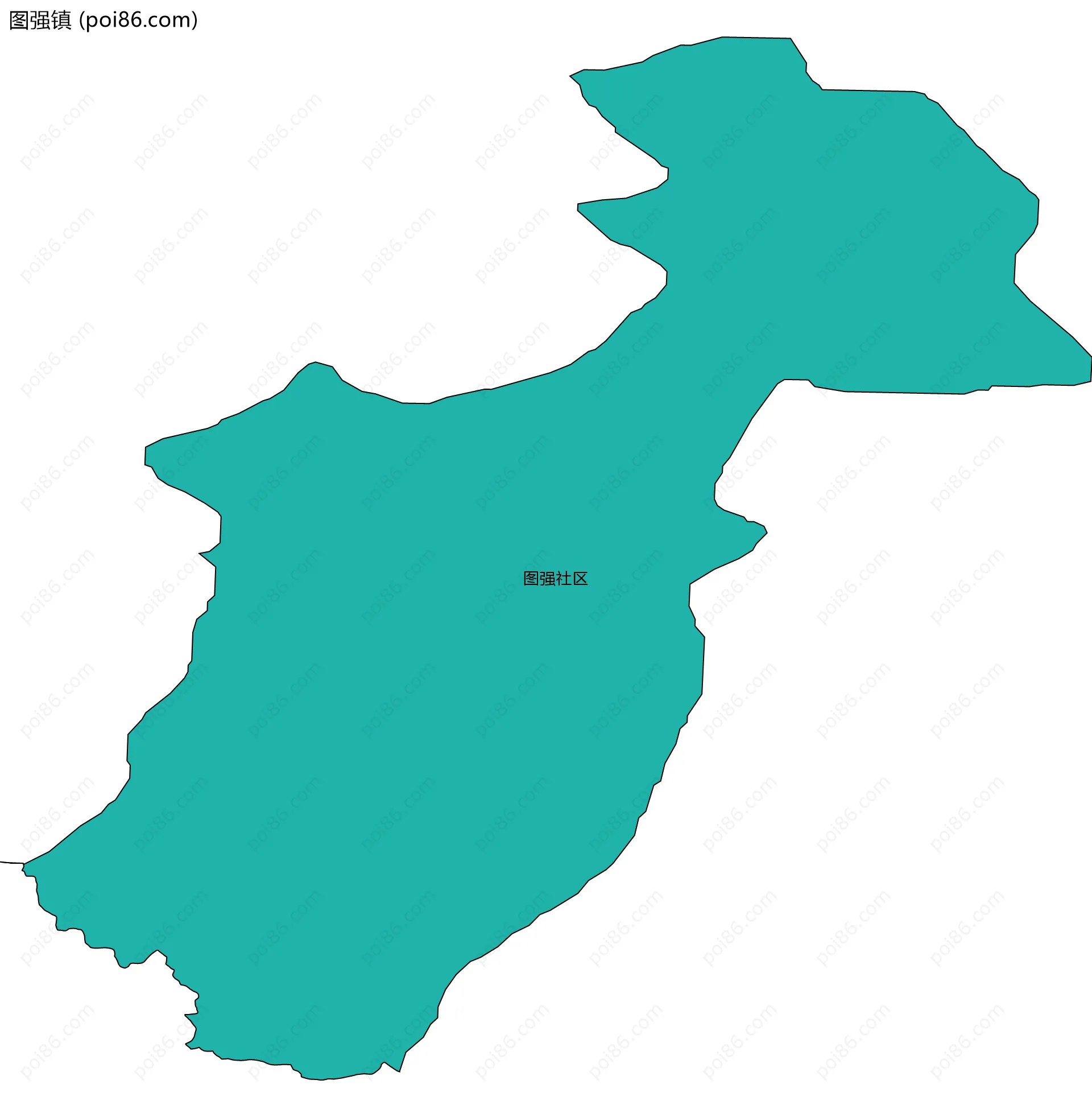 图强镇边界地图(五级行政区划)