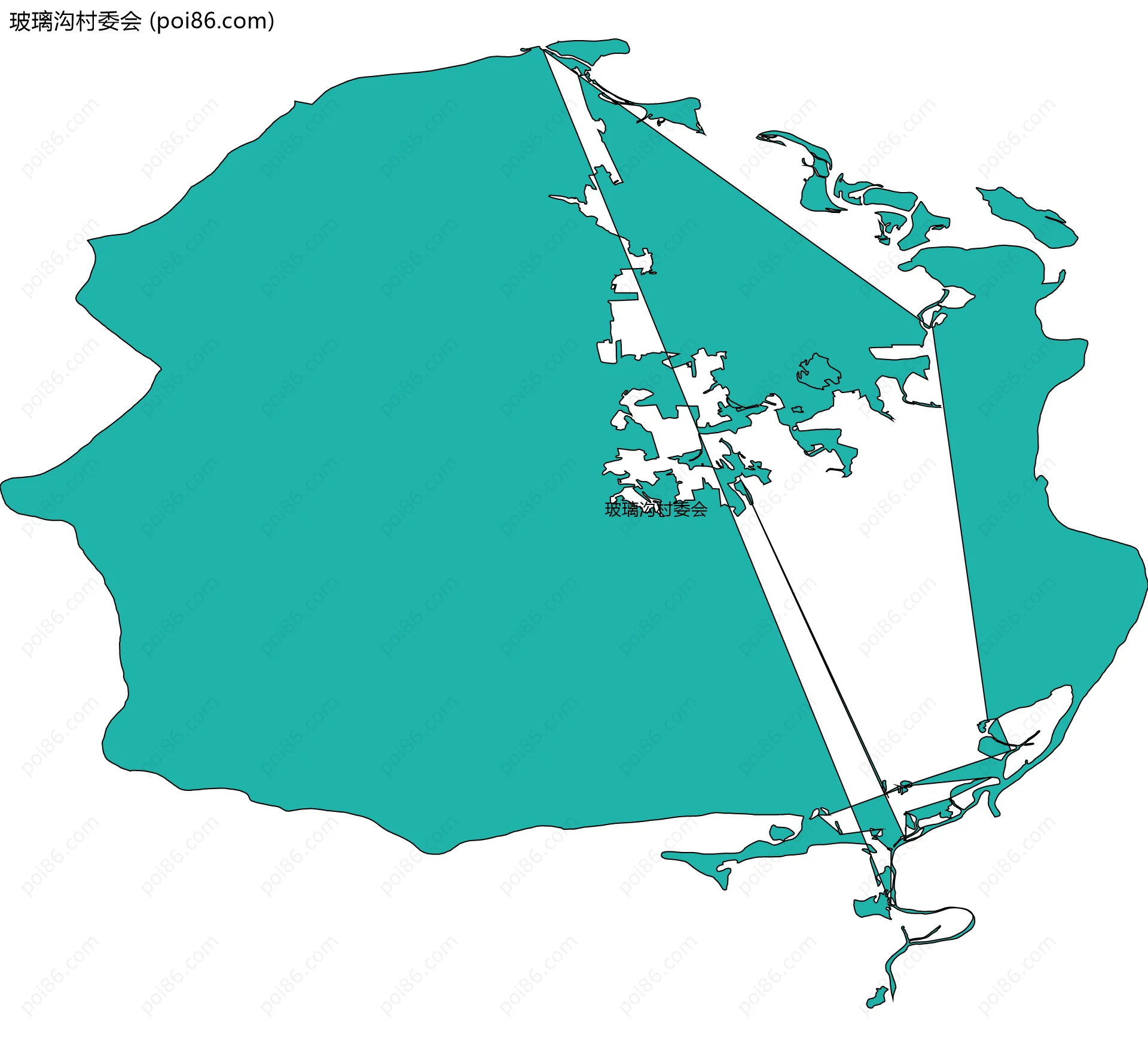 玻璃沟村委会边界地图