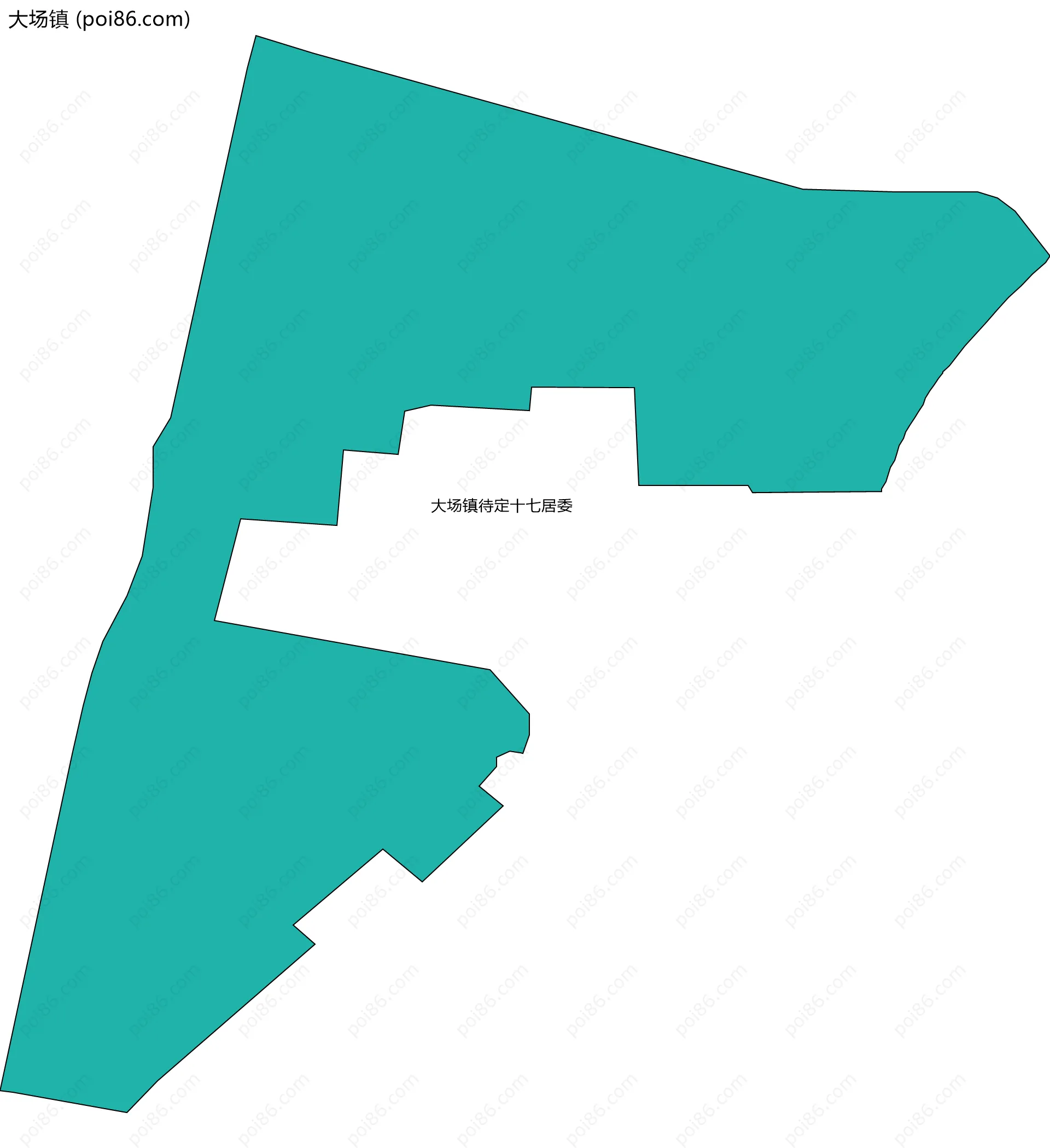 大场镇边界地图(五级行政区划)