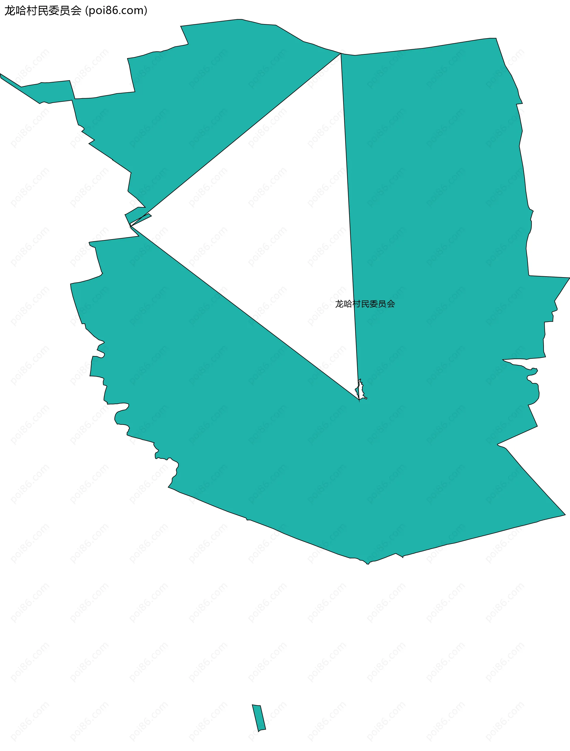 龙哈村民委员会边界地图