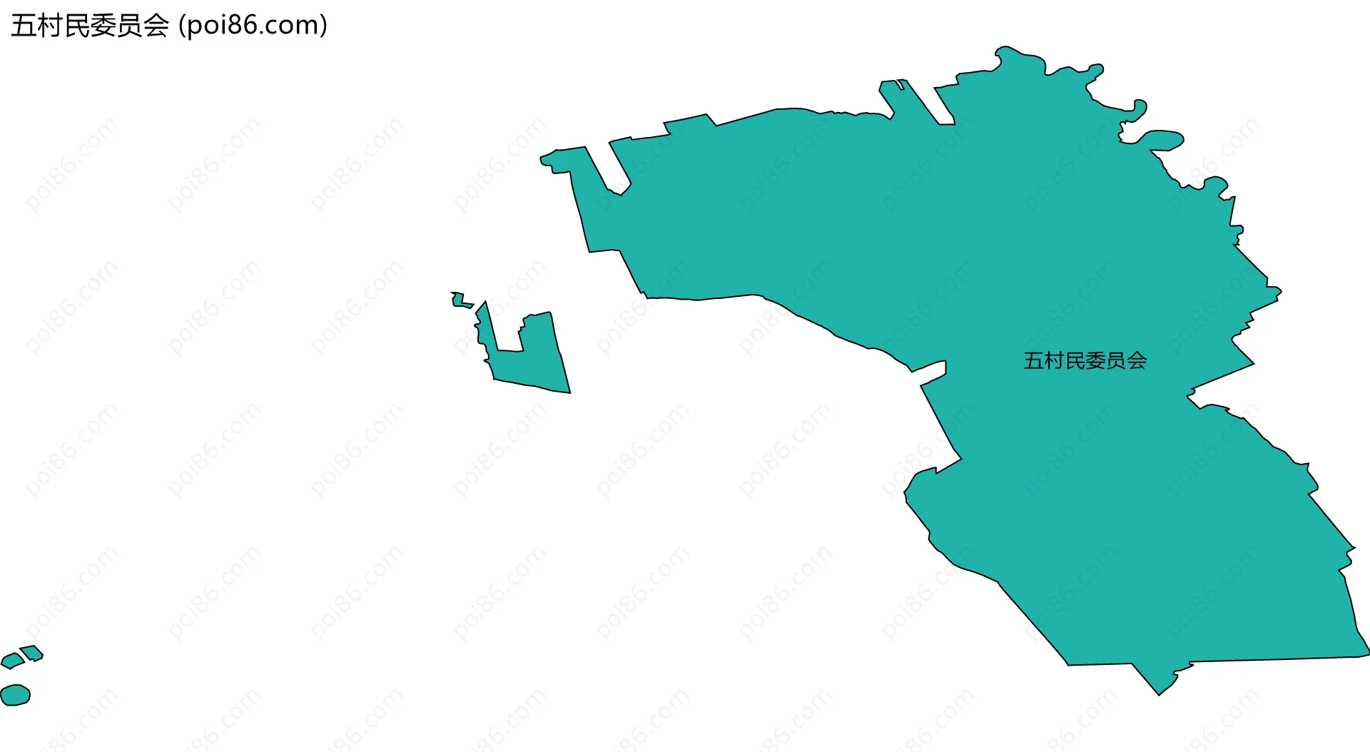 五村民委员会边界地图