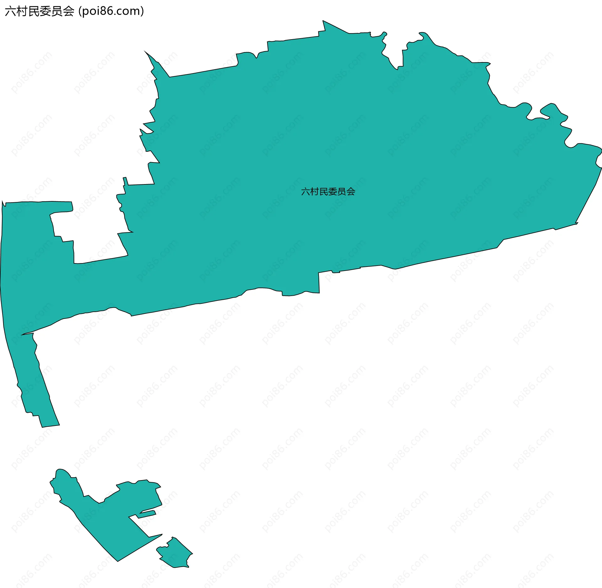 六村民委员会边界地图