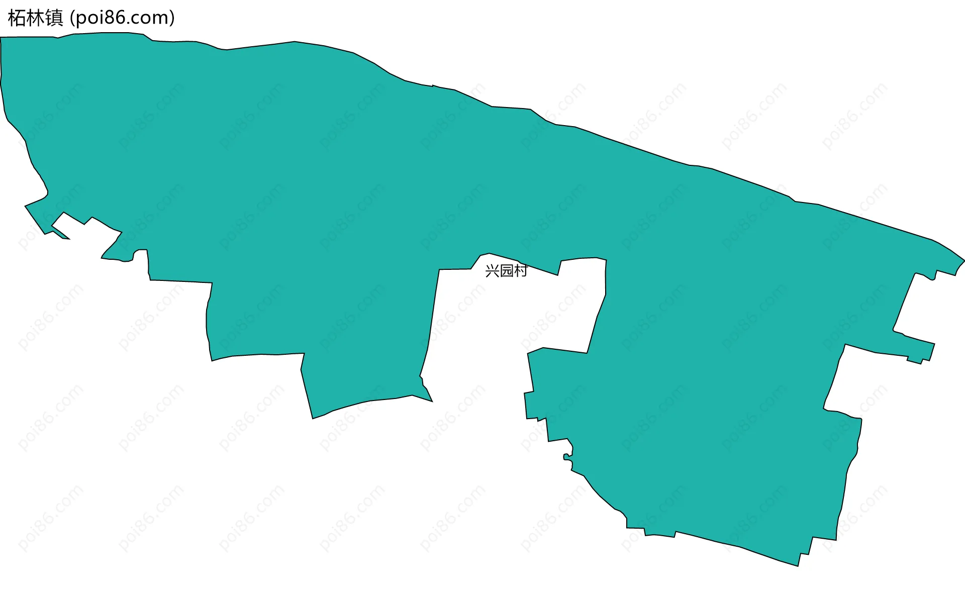 柘林镇边界地图(五级行政区划)