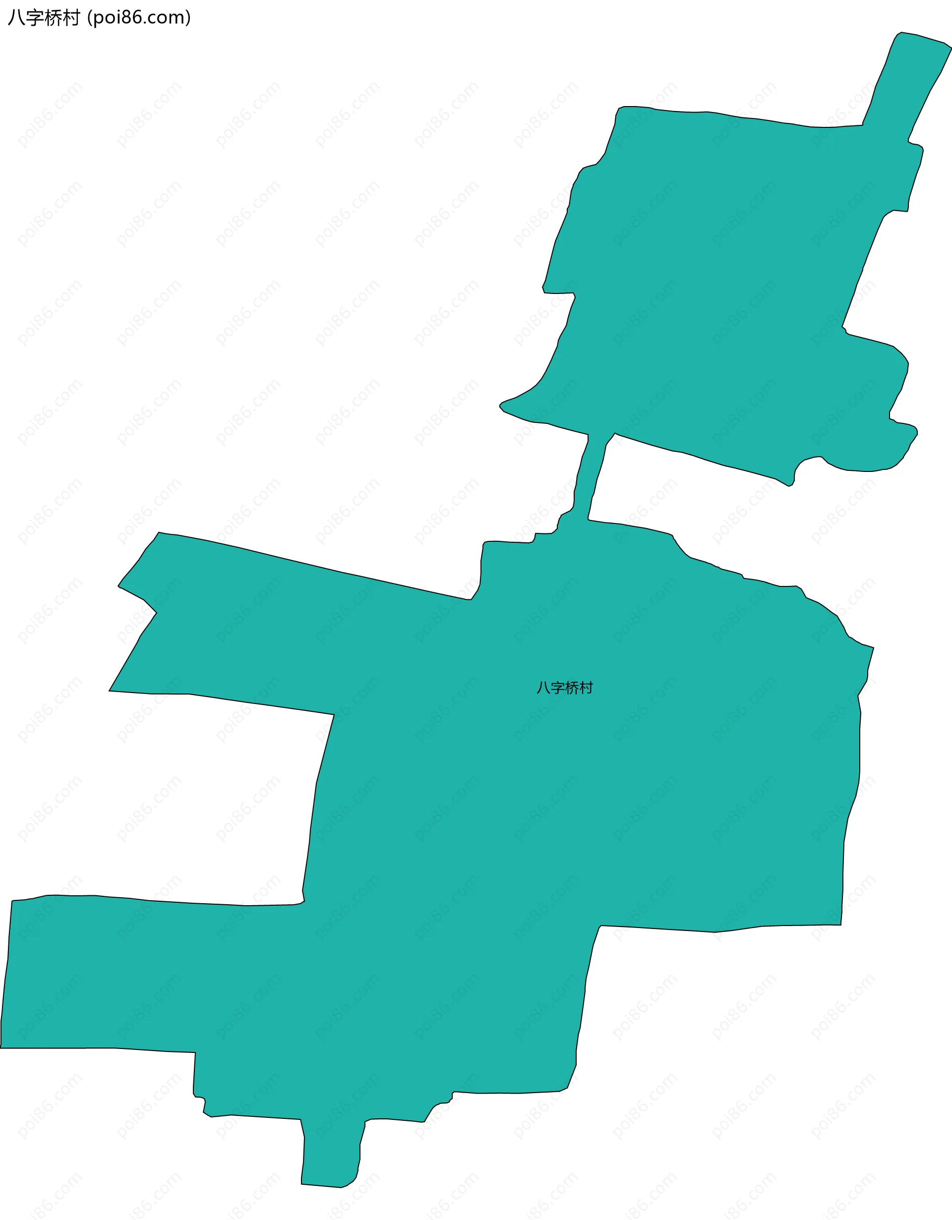 八字桥村边界地图
