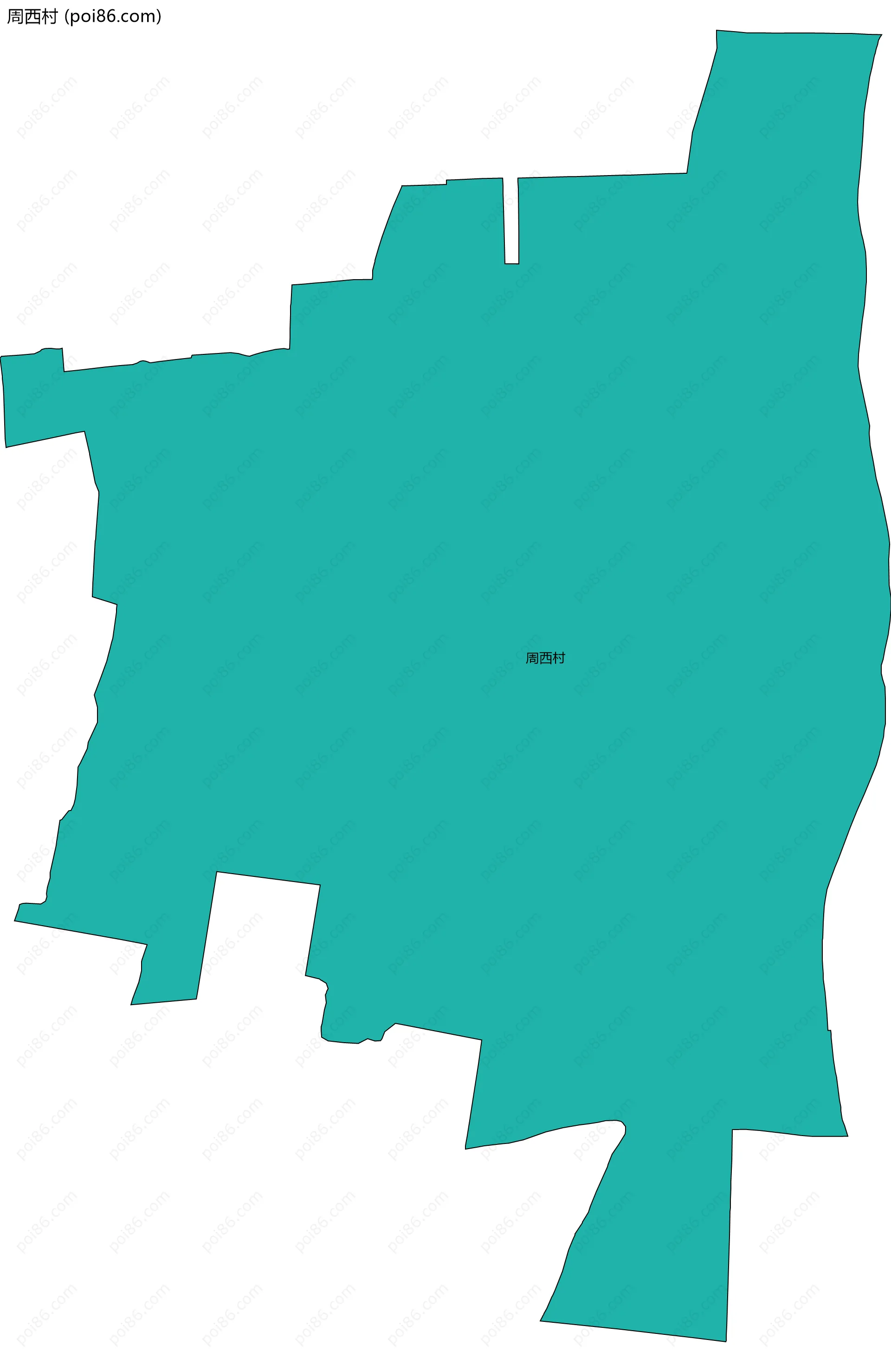 周西村边界地图