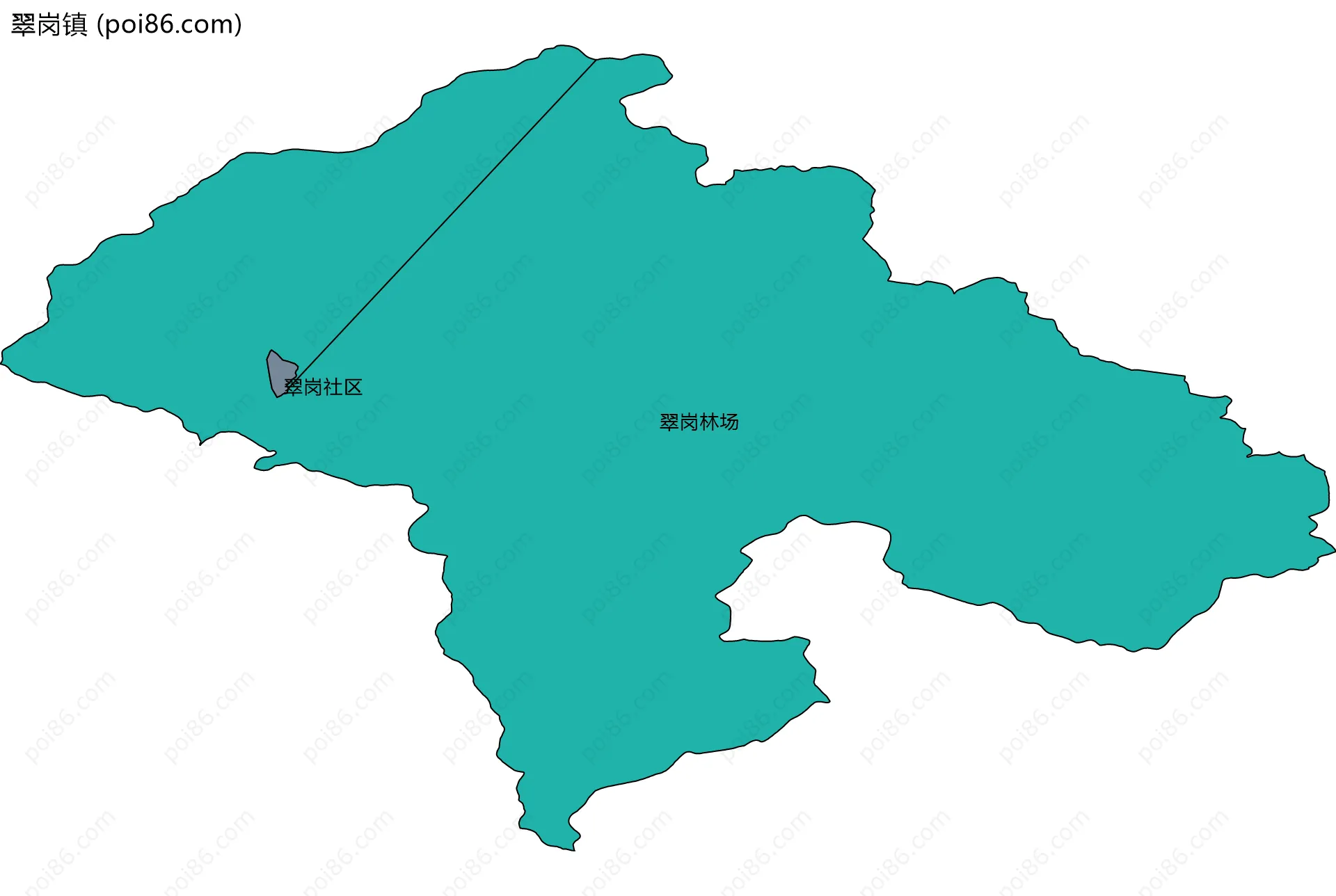 翠岗镇边界地图(五级行政区划)