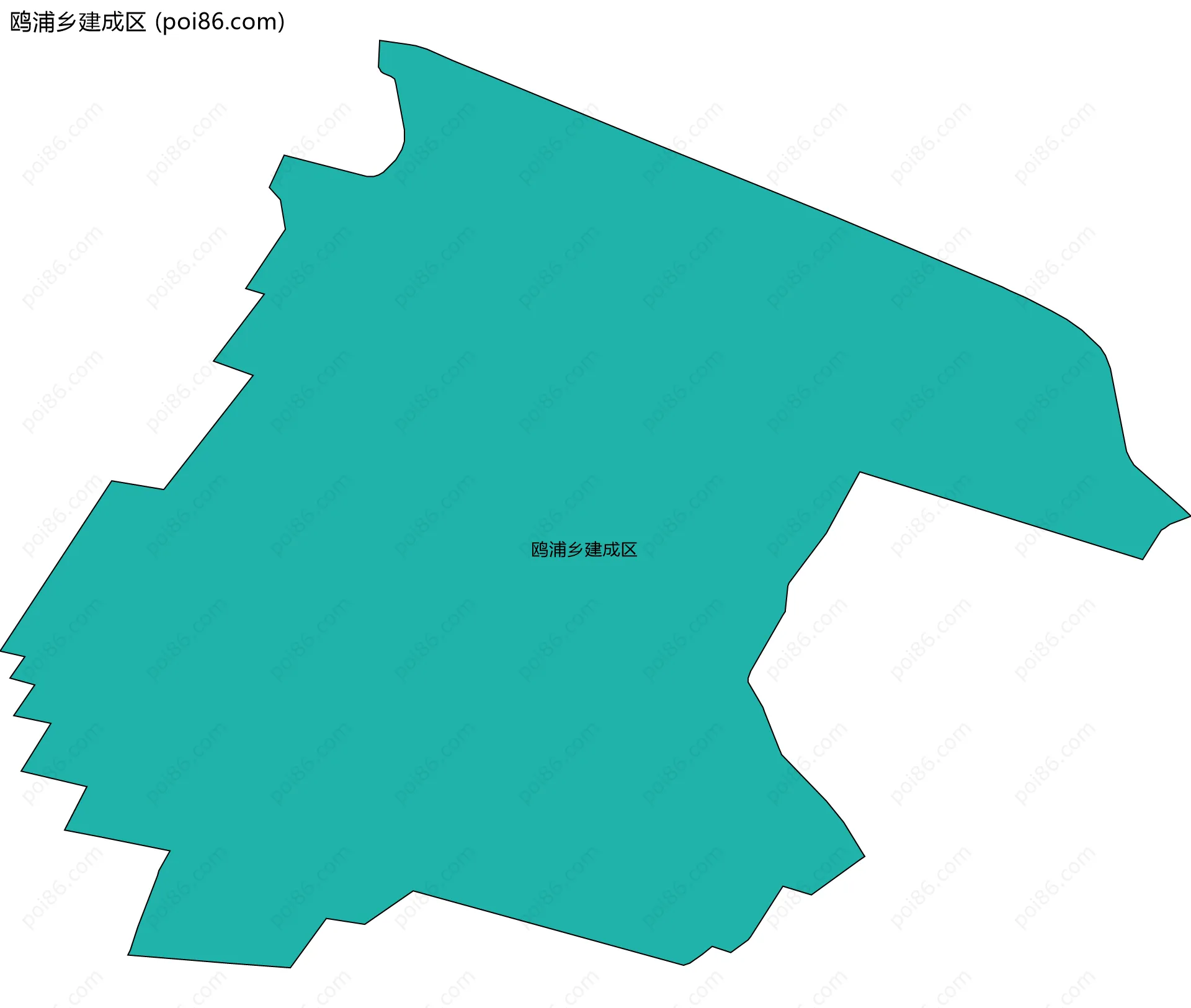 鸥浦乡建成区边界地图