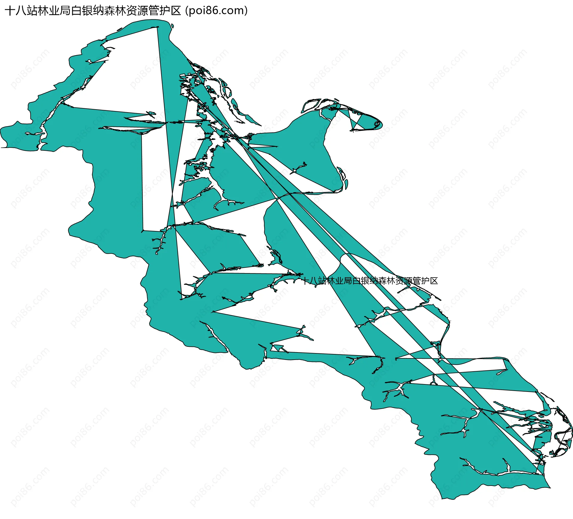 十八站林业局白银纳森林资源管护区边界地图