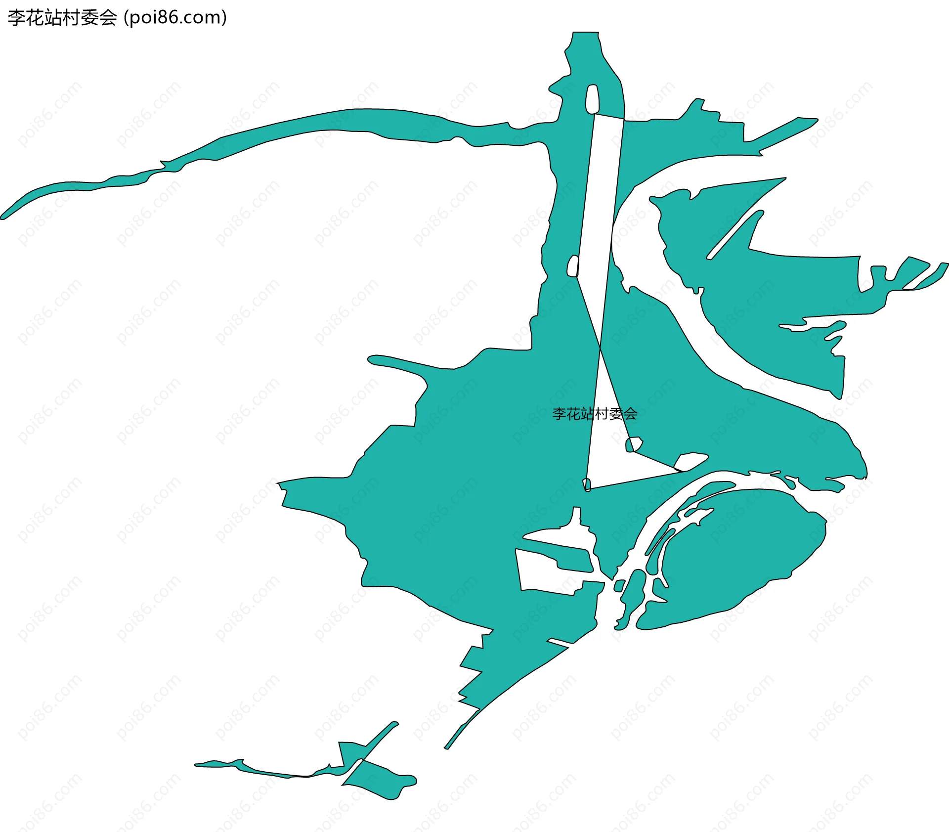 李花站村委会边界地图