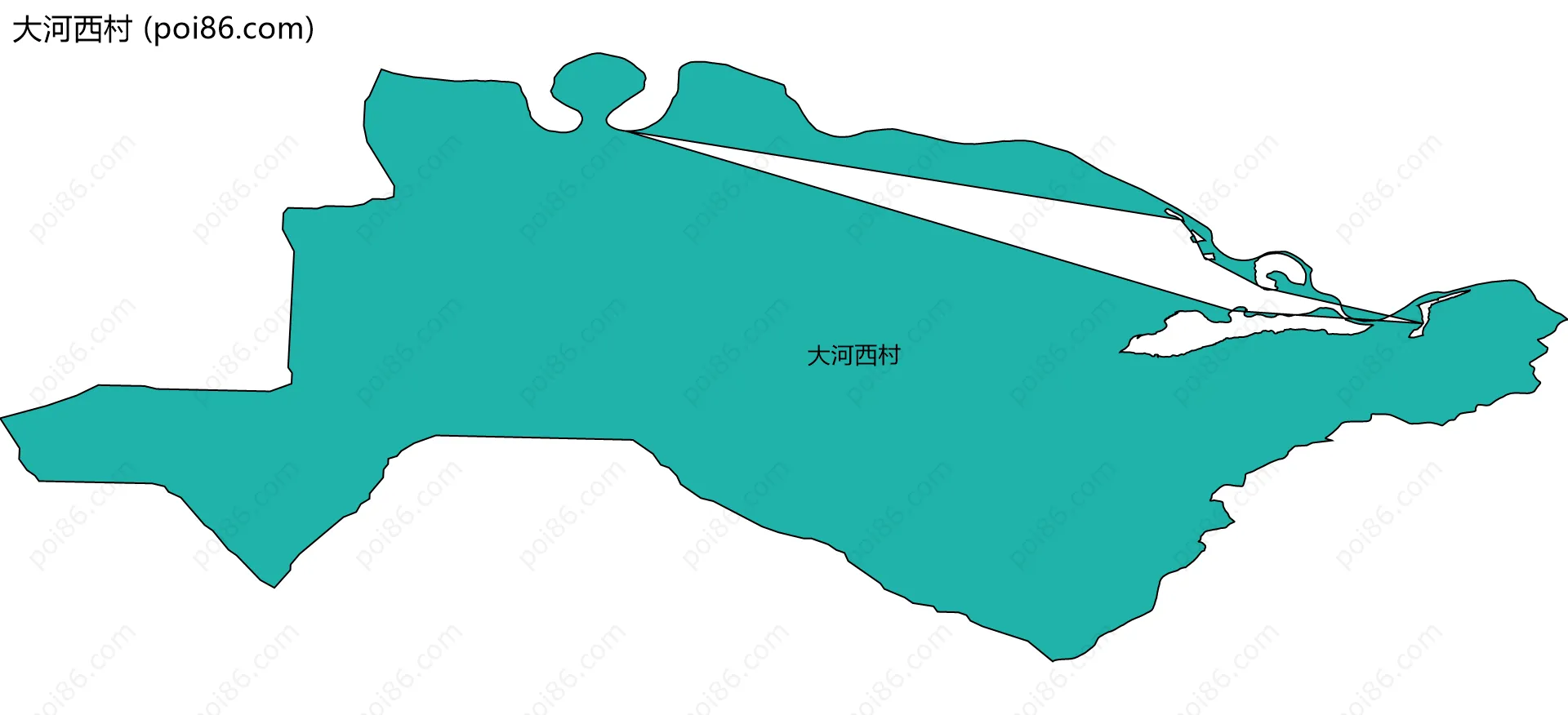 大河西村边界地图