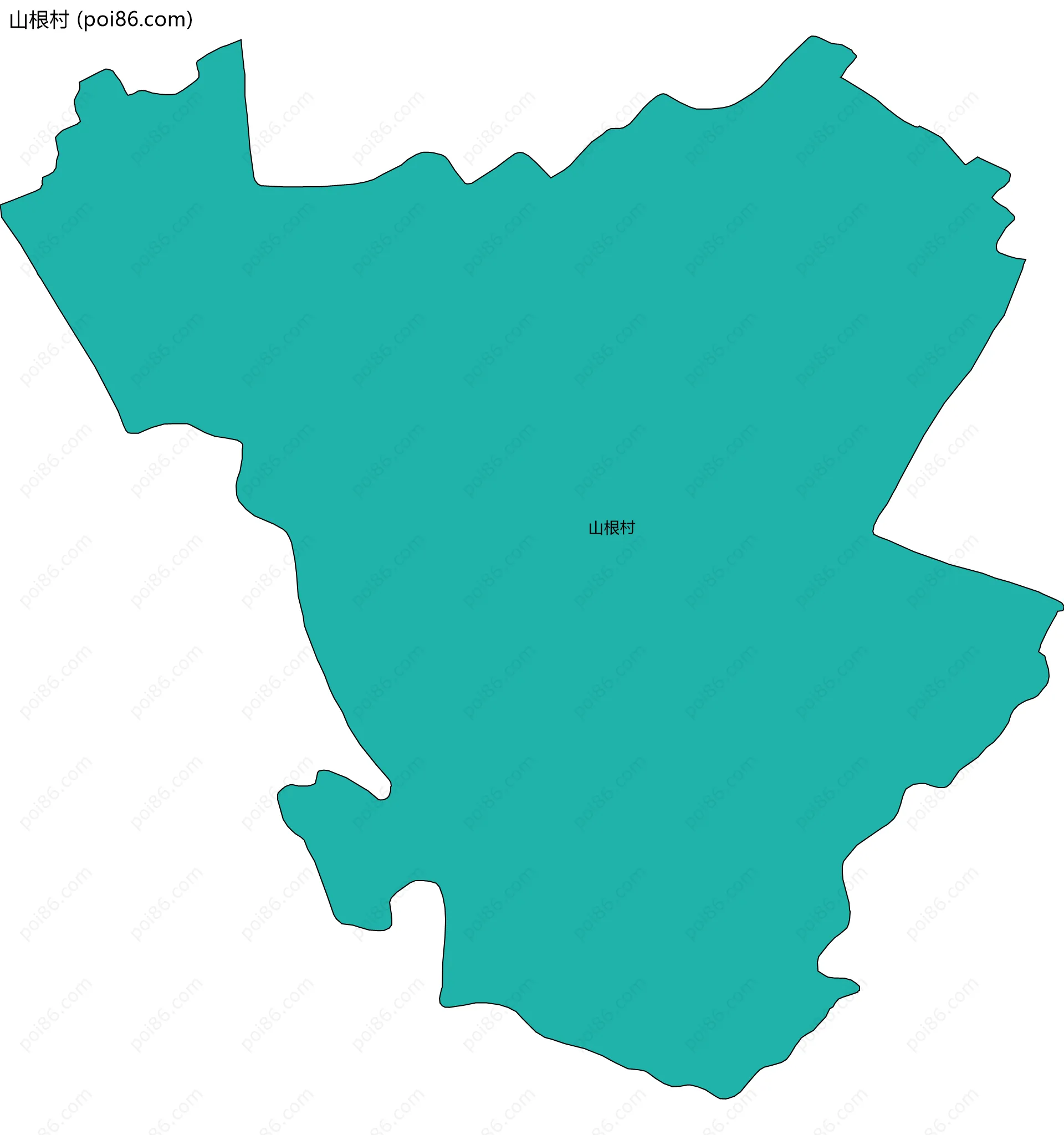 山根村边界地图
