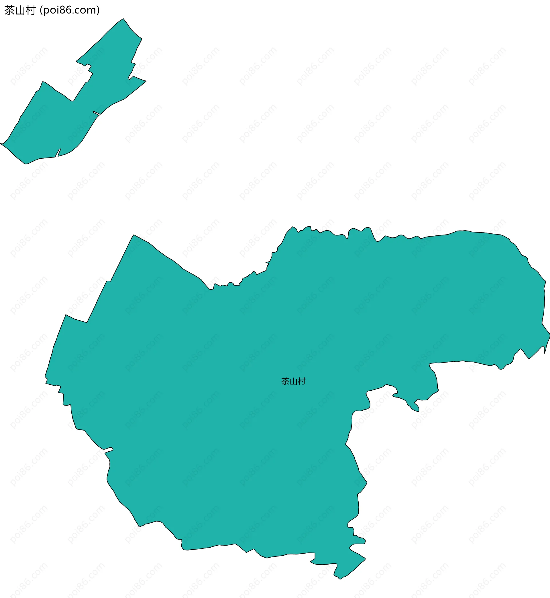 茶山村边界地图