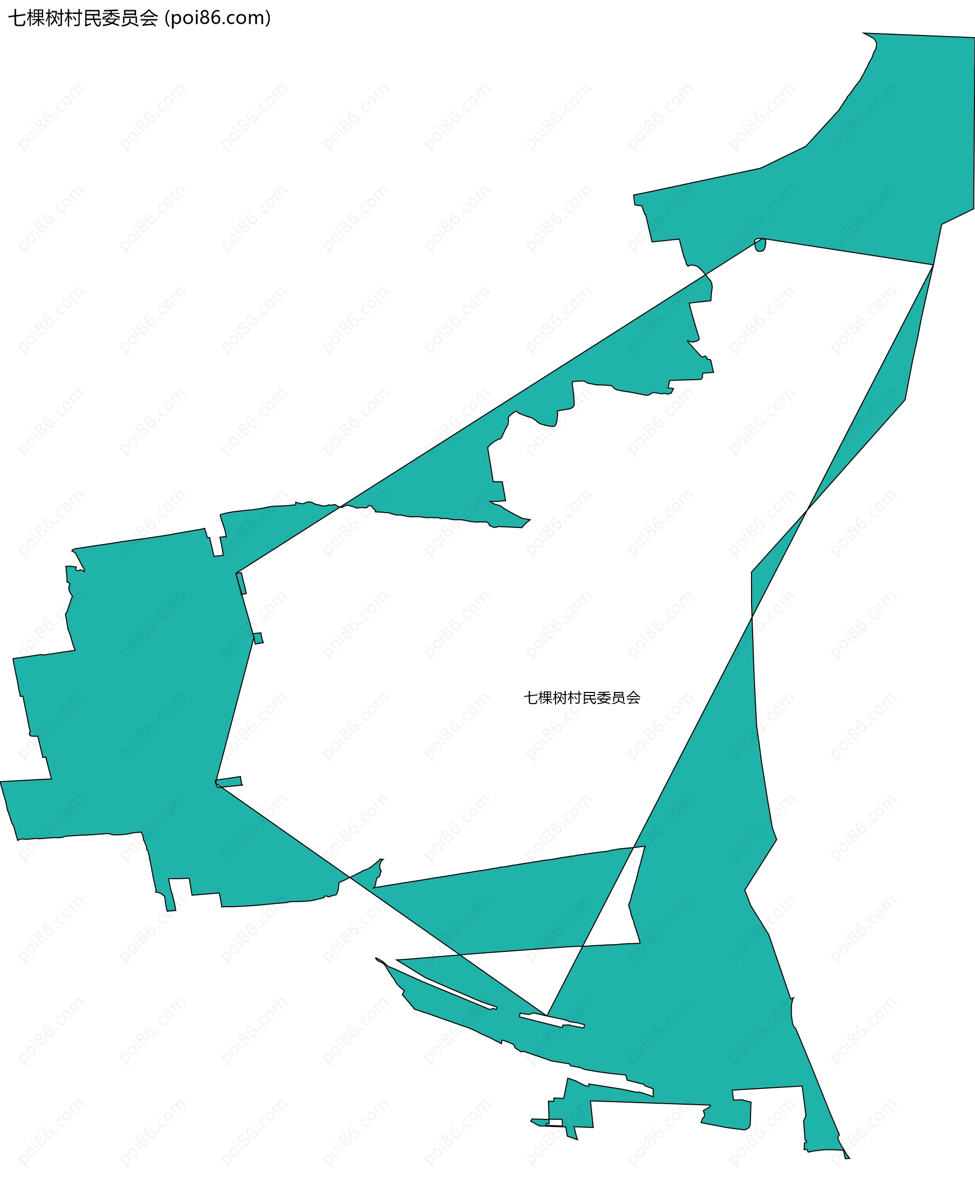 七棵树村民委员会边界地图