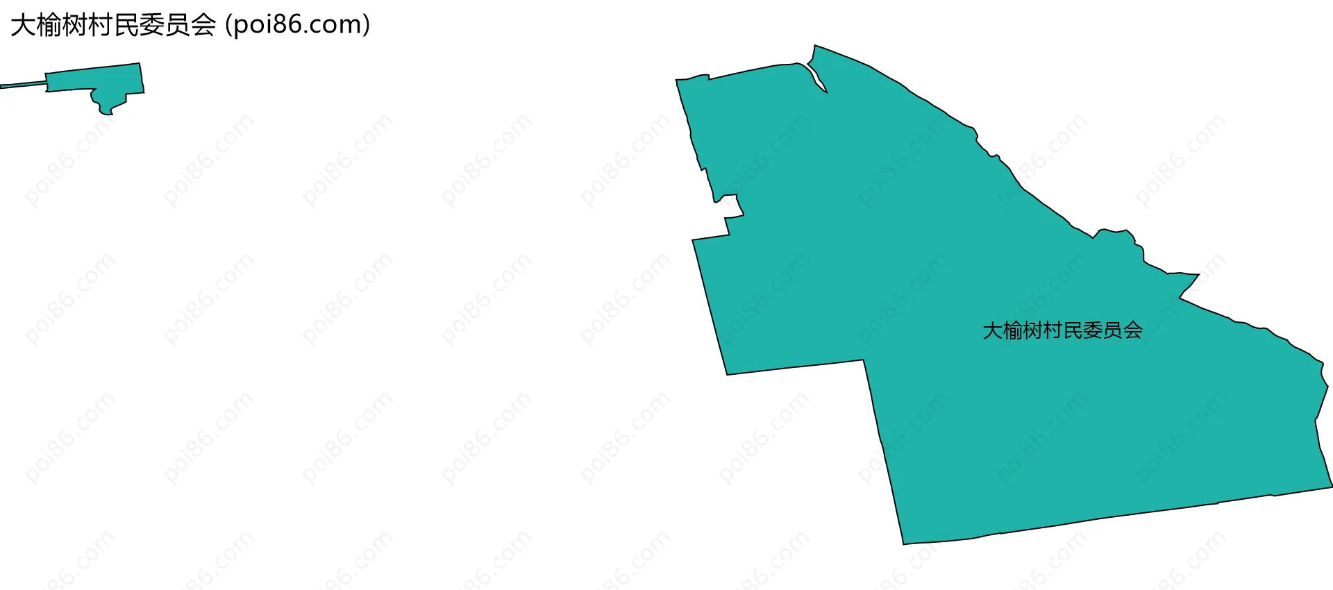 大榆树村民委员会边界地图