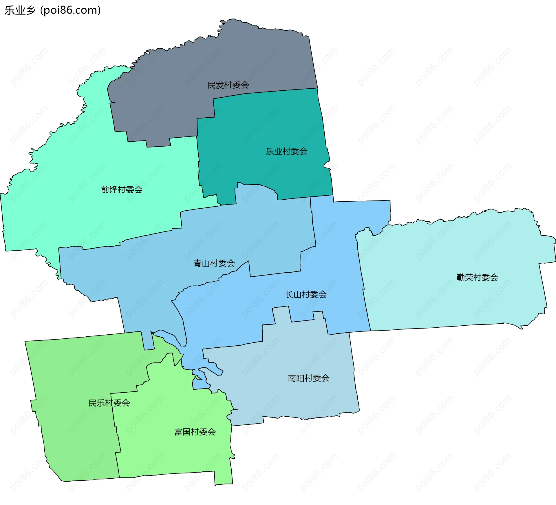 乐业乡边界地图(五级行政区划)